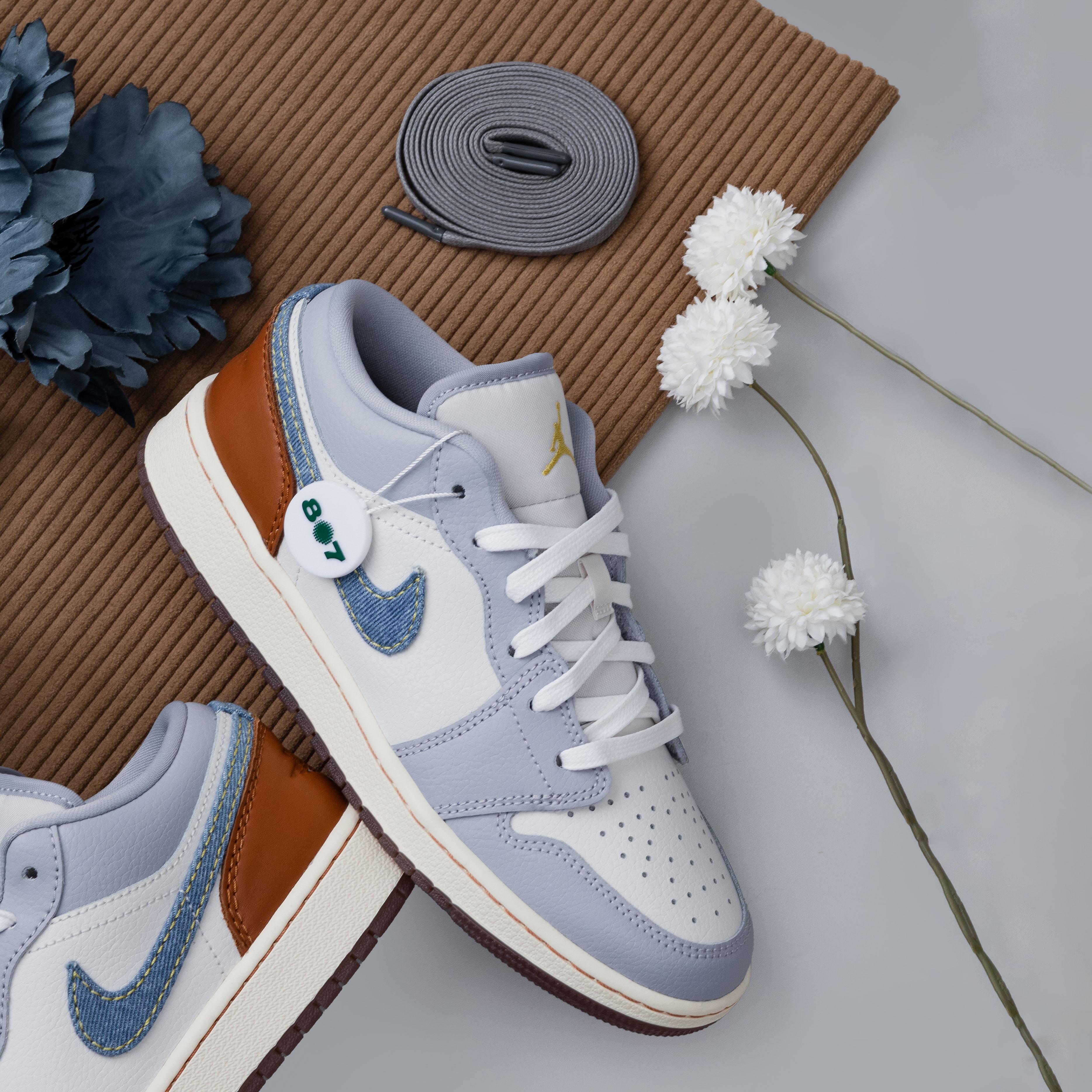 Air Jordan 1 Low Sashiko Phantom Blue GS Women