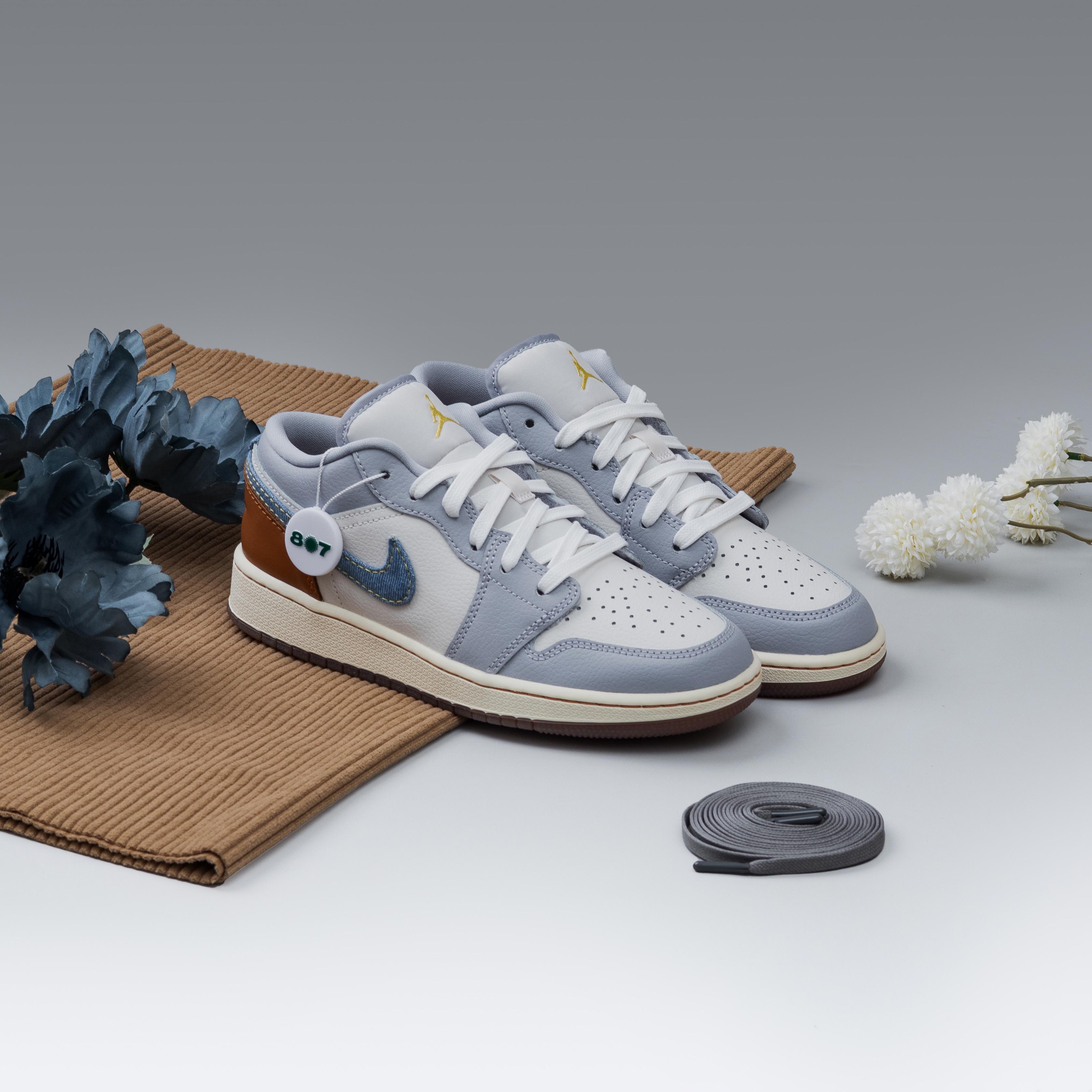Air Jordan 1 Low Sashiko Phantom Blue GS Women