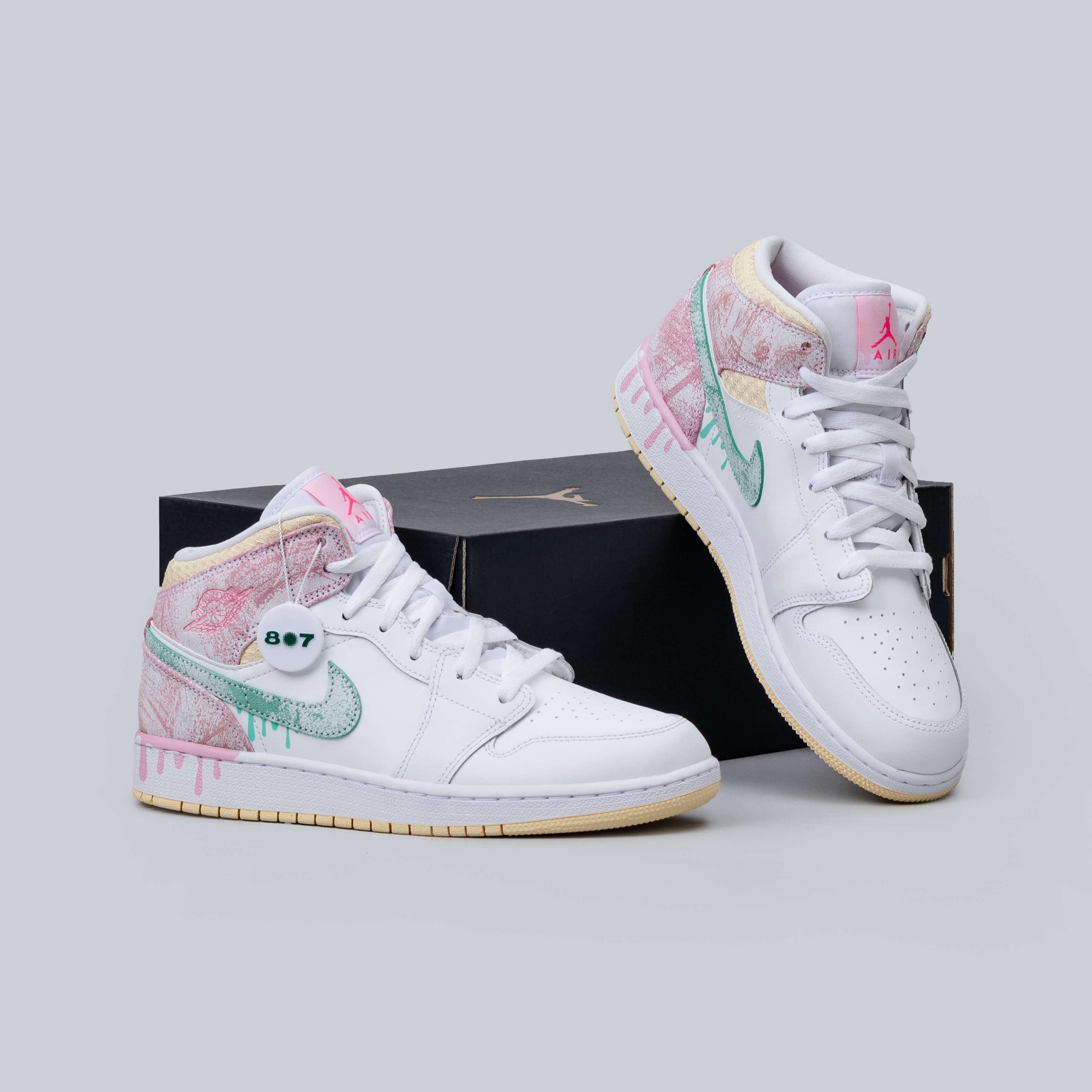 Air Jordan 1 Mid Paint Drip GS Women