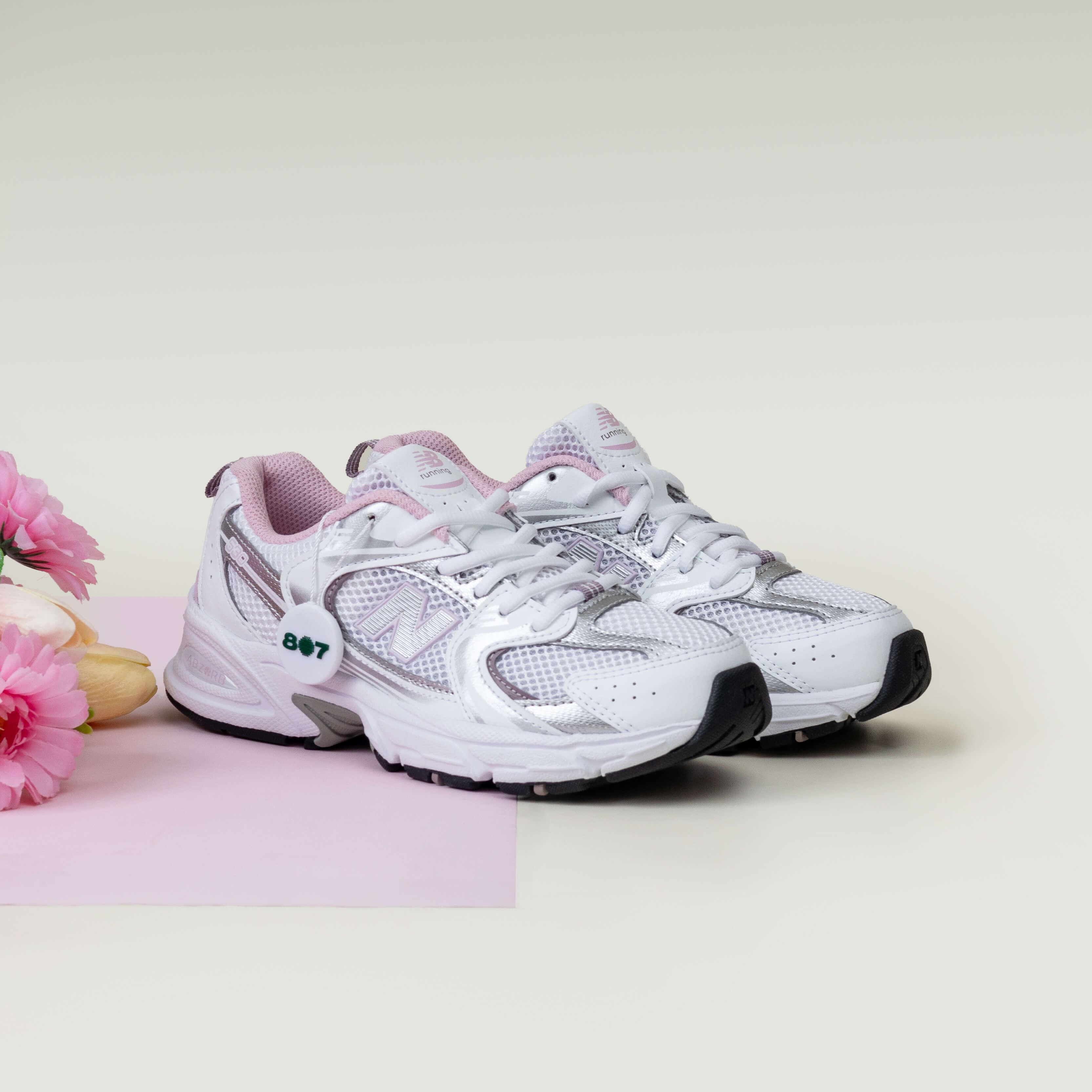 New Balance 530 White Mid Century Pink GS Women