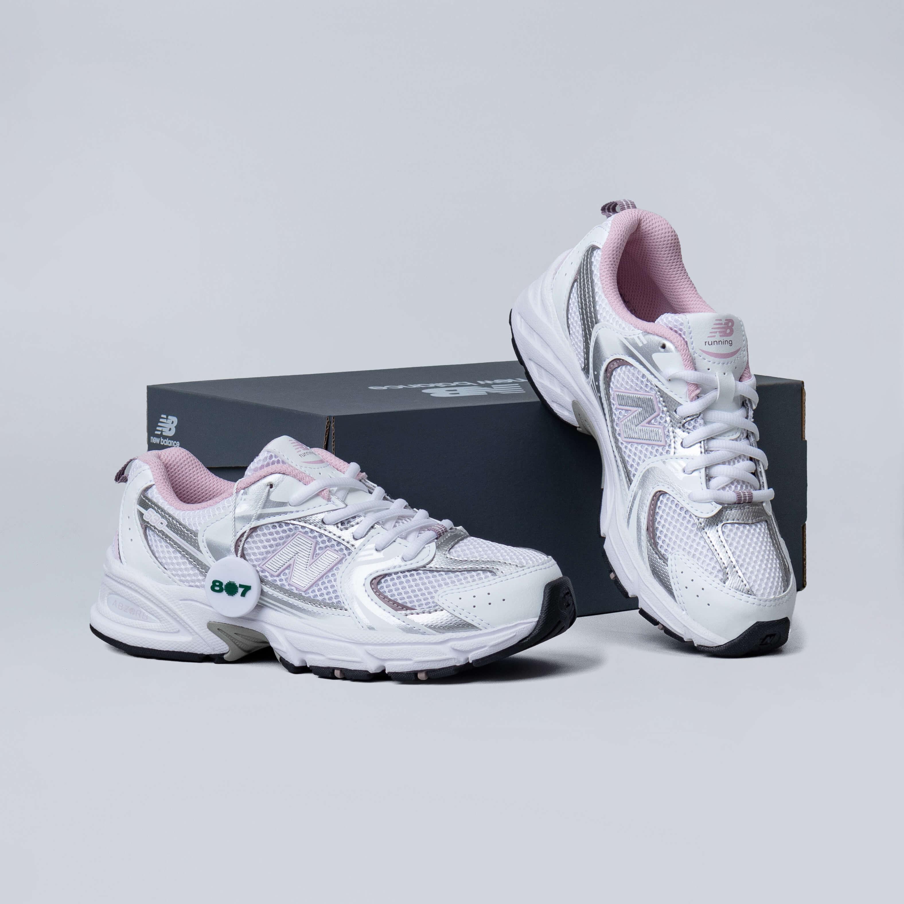 New Balance 530 White Mid Century Pink GS Women