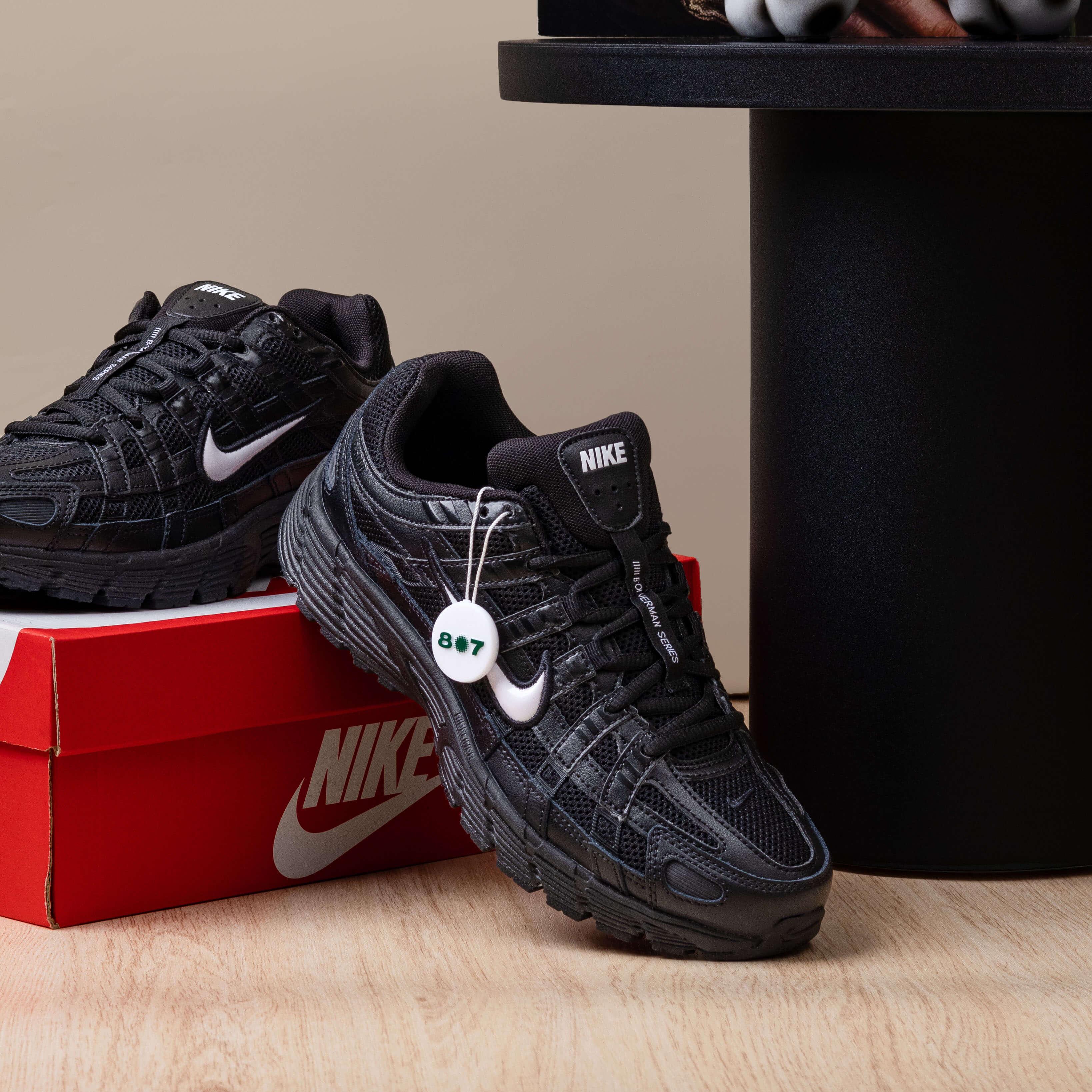 Nike P6000 Black Black White Swoosh