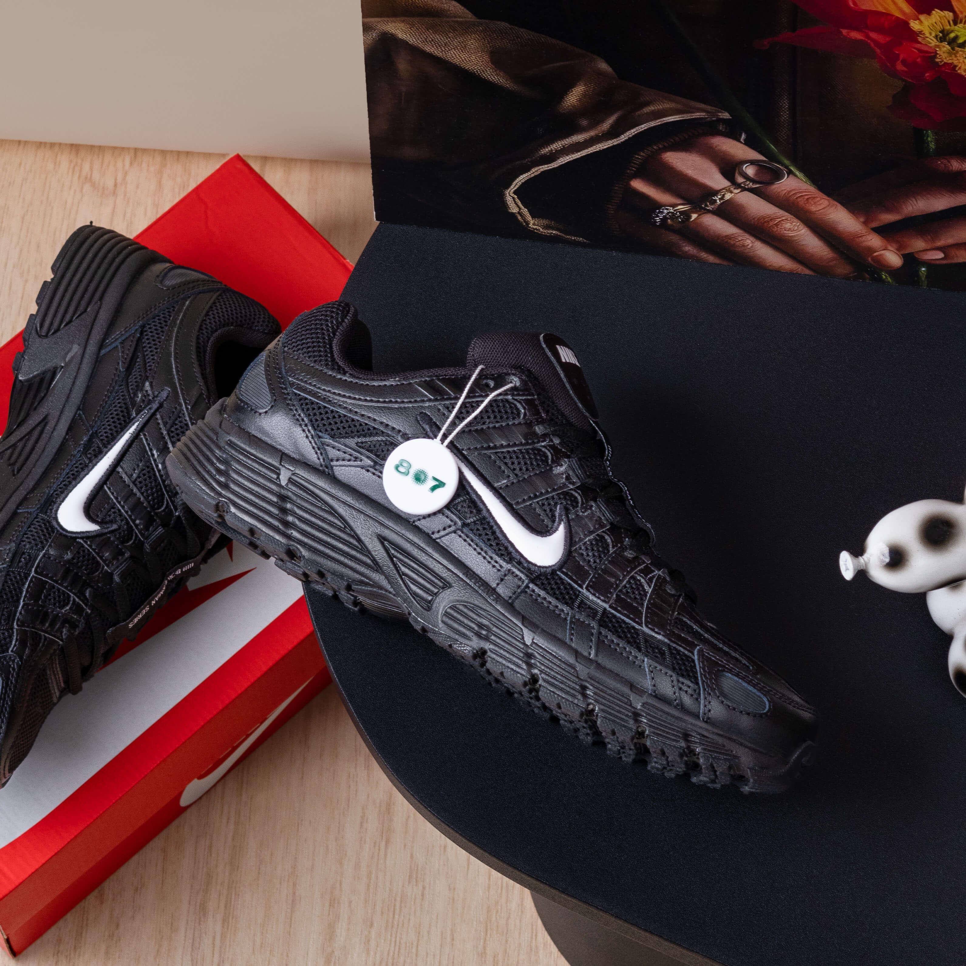 Nike P6000 Black Black White Swoosh