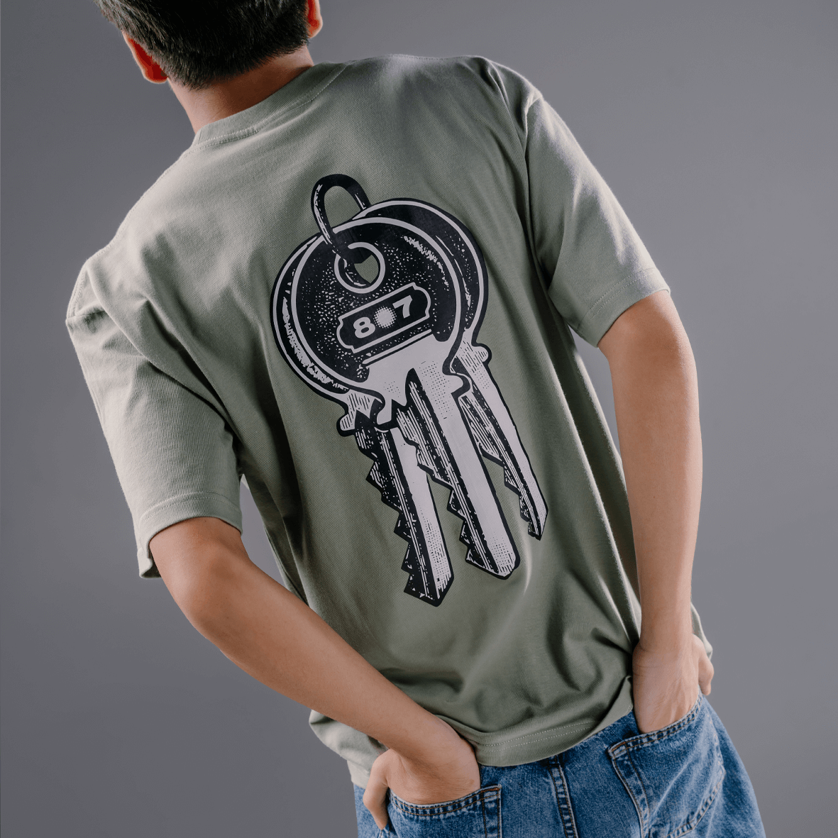 807 IDENTITY Lost And Found Pastel Green Tee