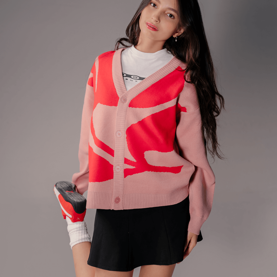 807 IDENTITY Women Rose Cardigan