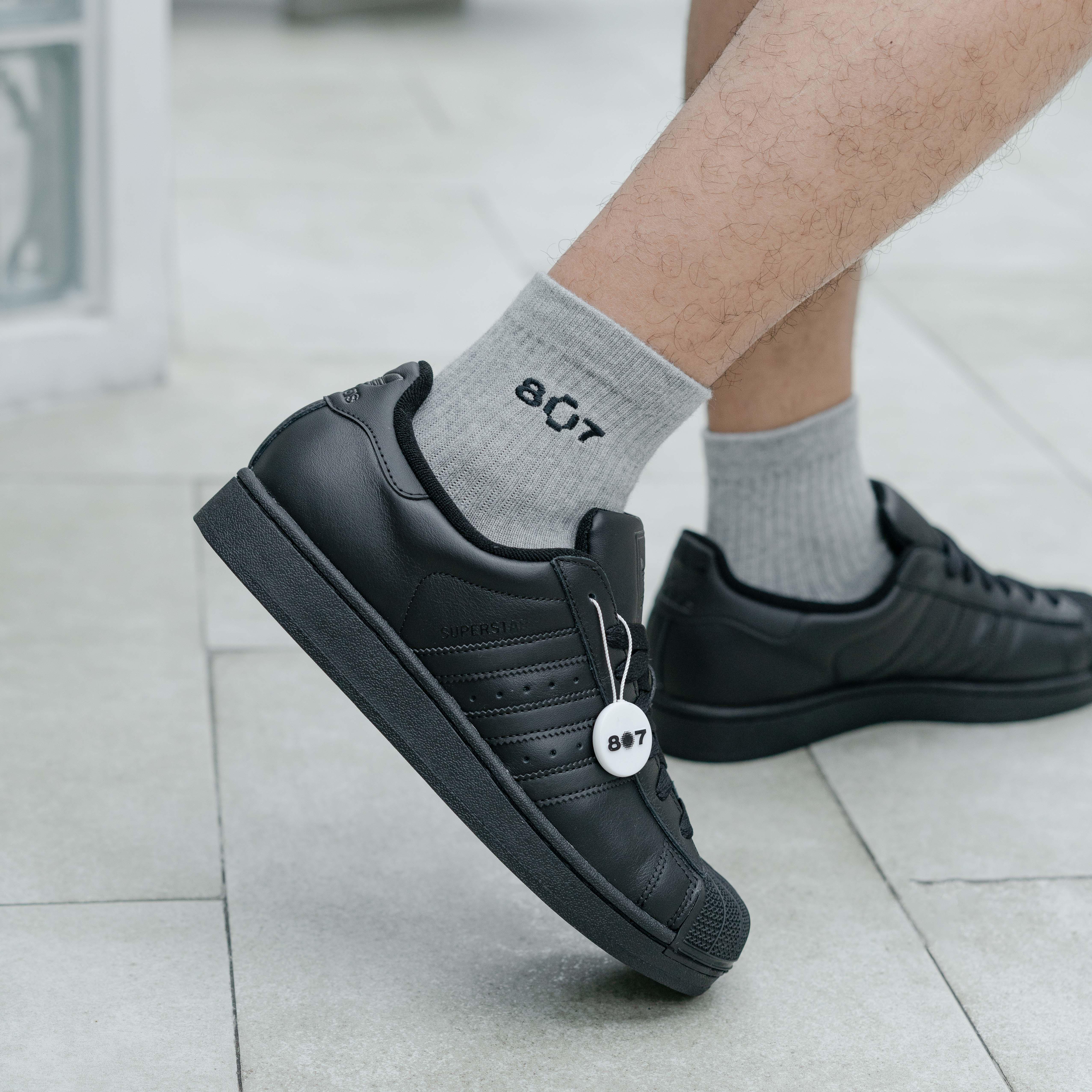 807GARAGE / 807 IDENTITY Quarter Length Socks Grey Black