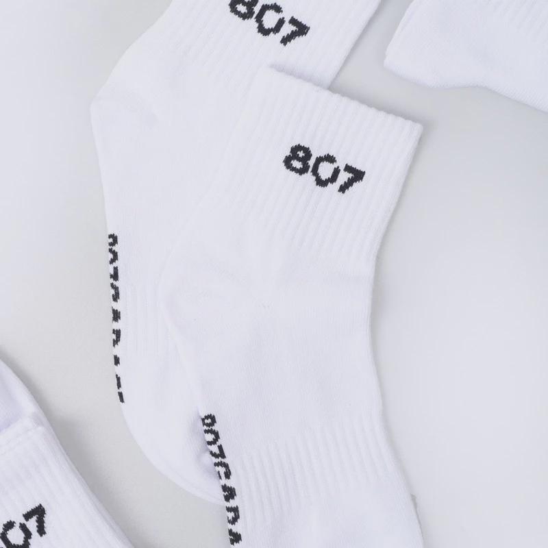 807 Quarter Length White Black Socks