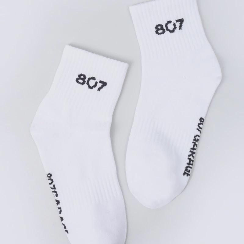 807 Quarter Length White Black Socks