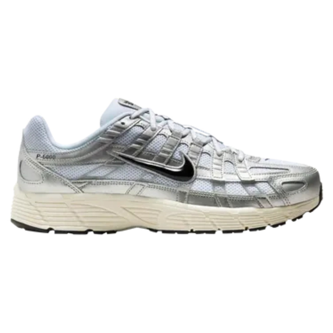 Nike P6000 White Metallic Silver Flat Silver Black 