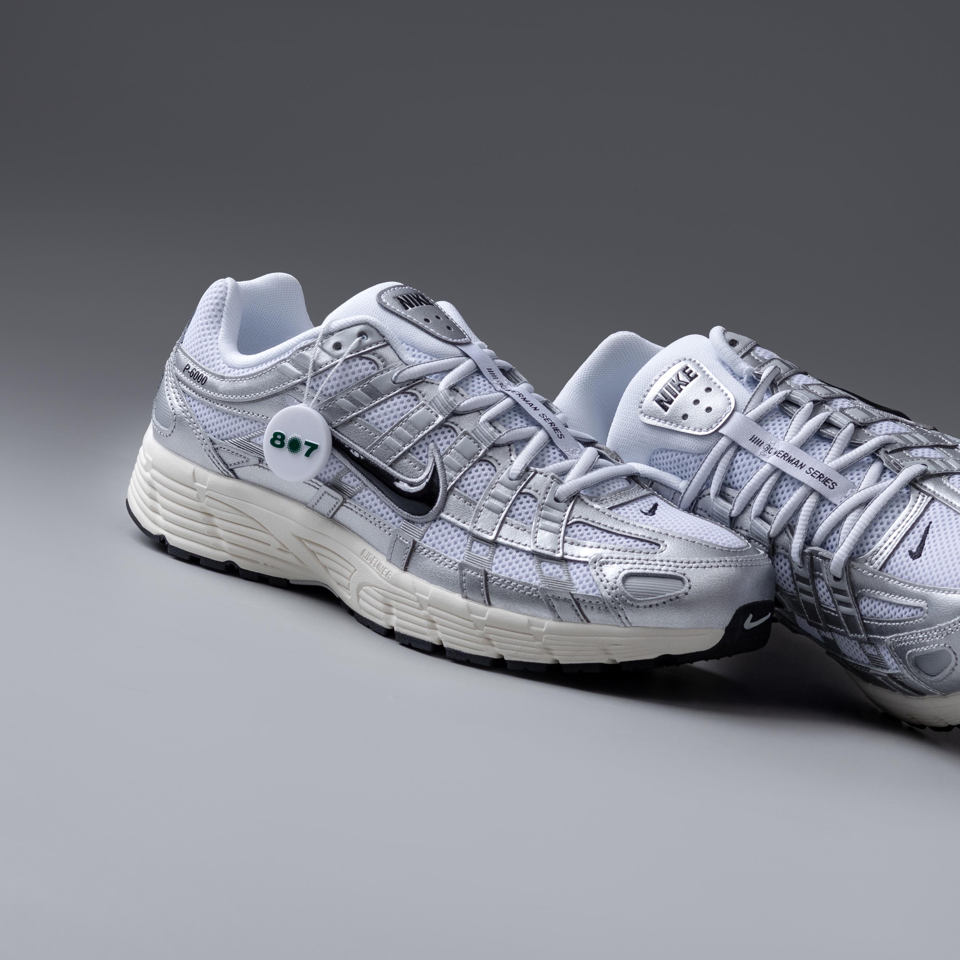 Nike P6000 White Metallic Silver Flat Silver Black 