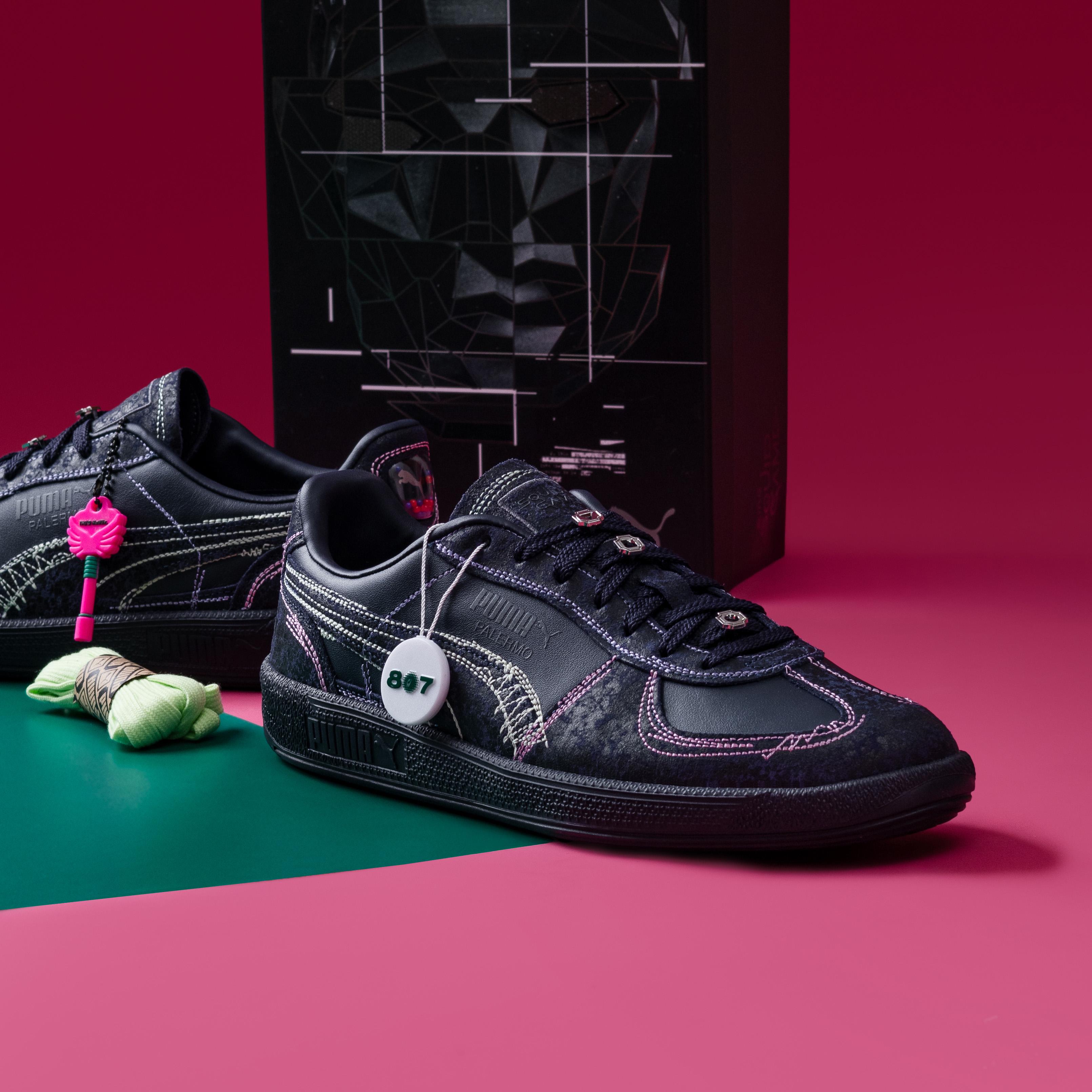 【PUMA】プーマ PALERMO SQUID GAME NAVY/B.MELON 国内発送 Jual Puma Palermo Squid Game Navy Bright Melon - 807GARAGE