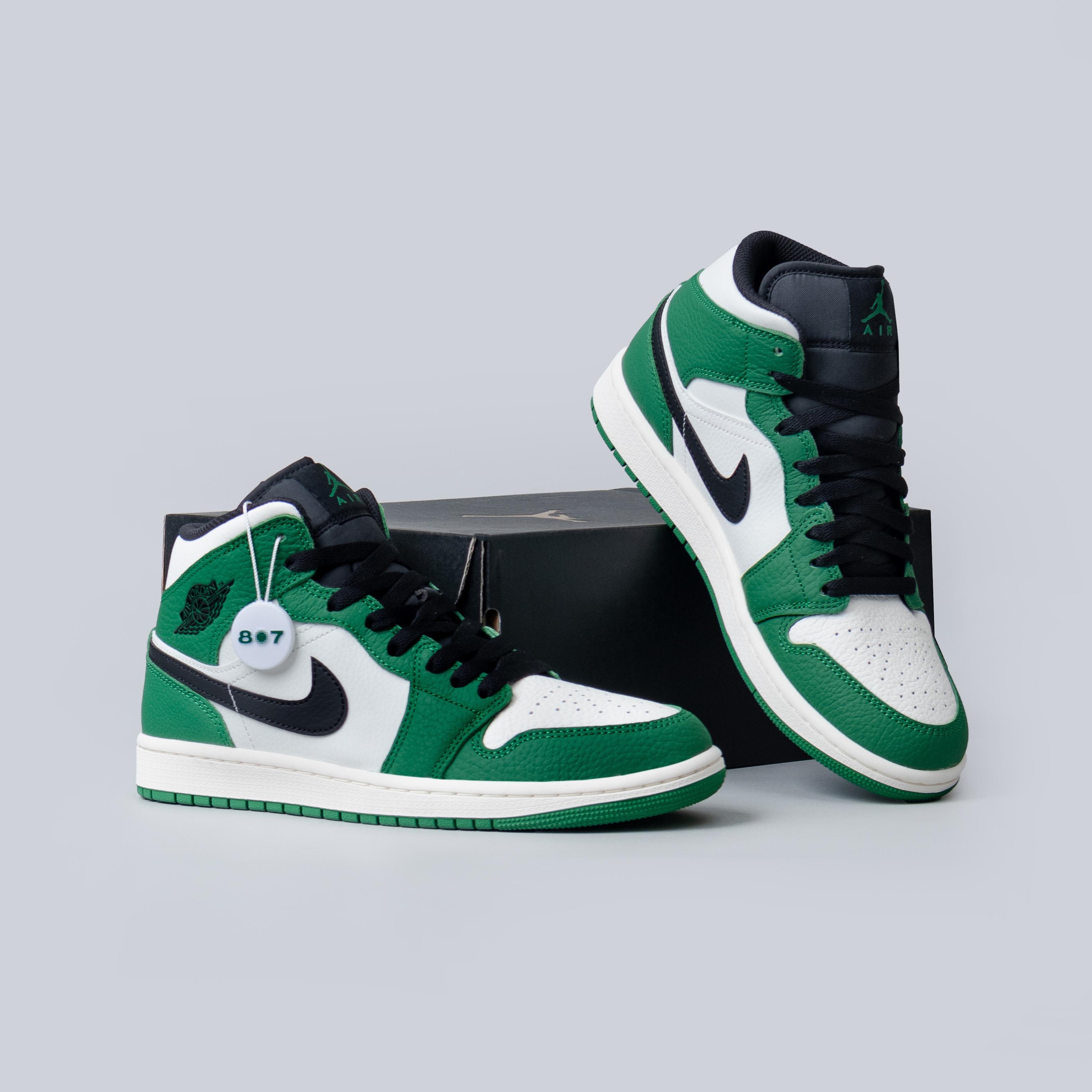 Air Jordan 1 Mid Pine Green White