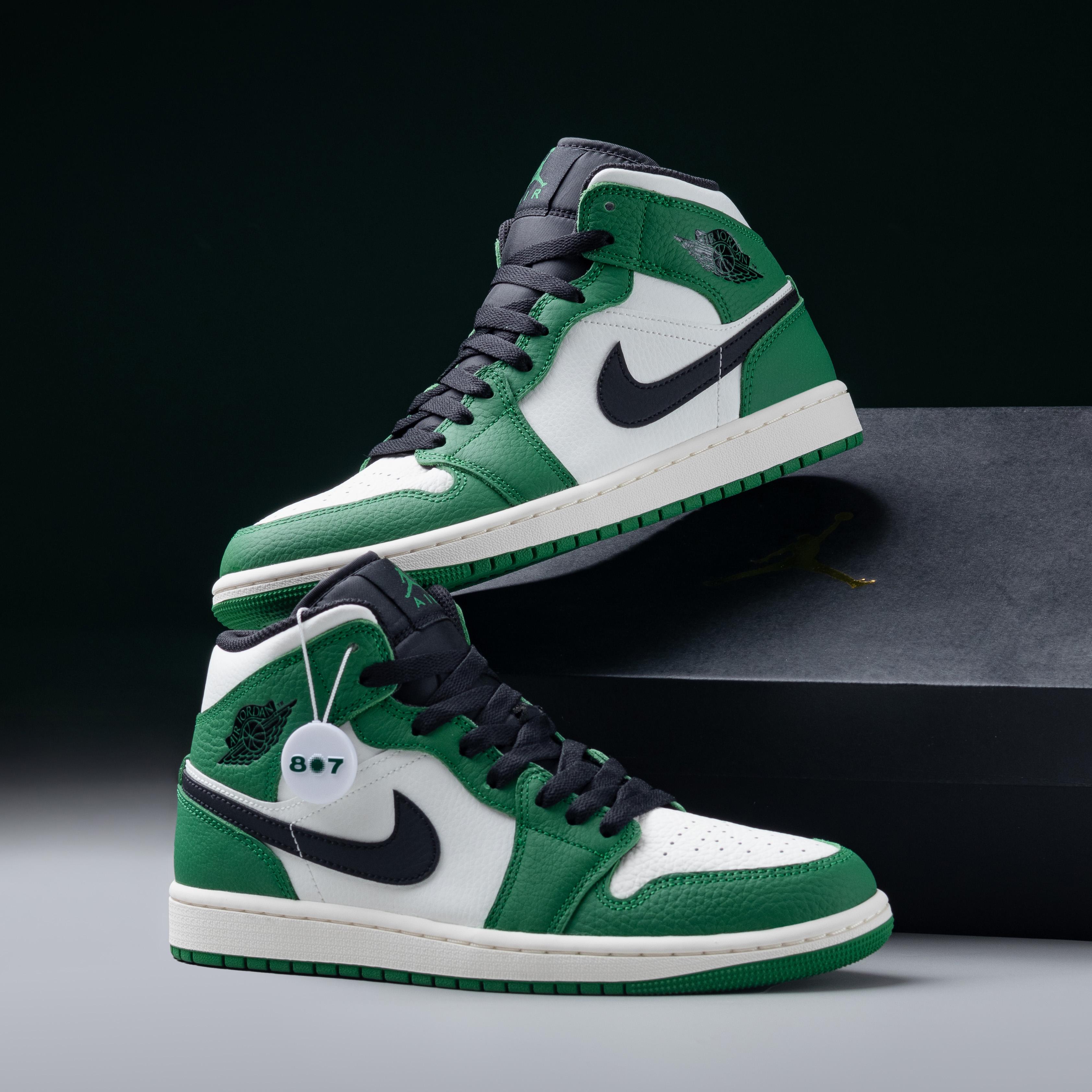 Air Jordan 1 Mid Pine Green White