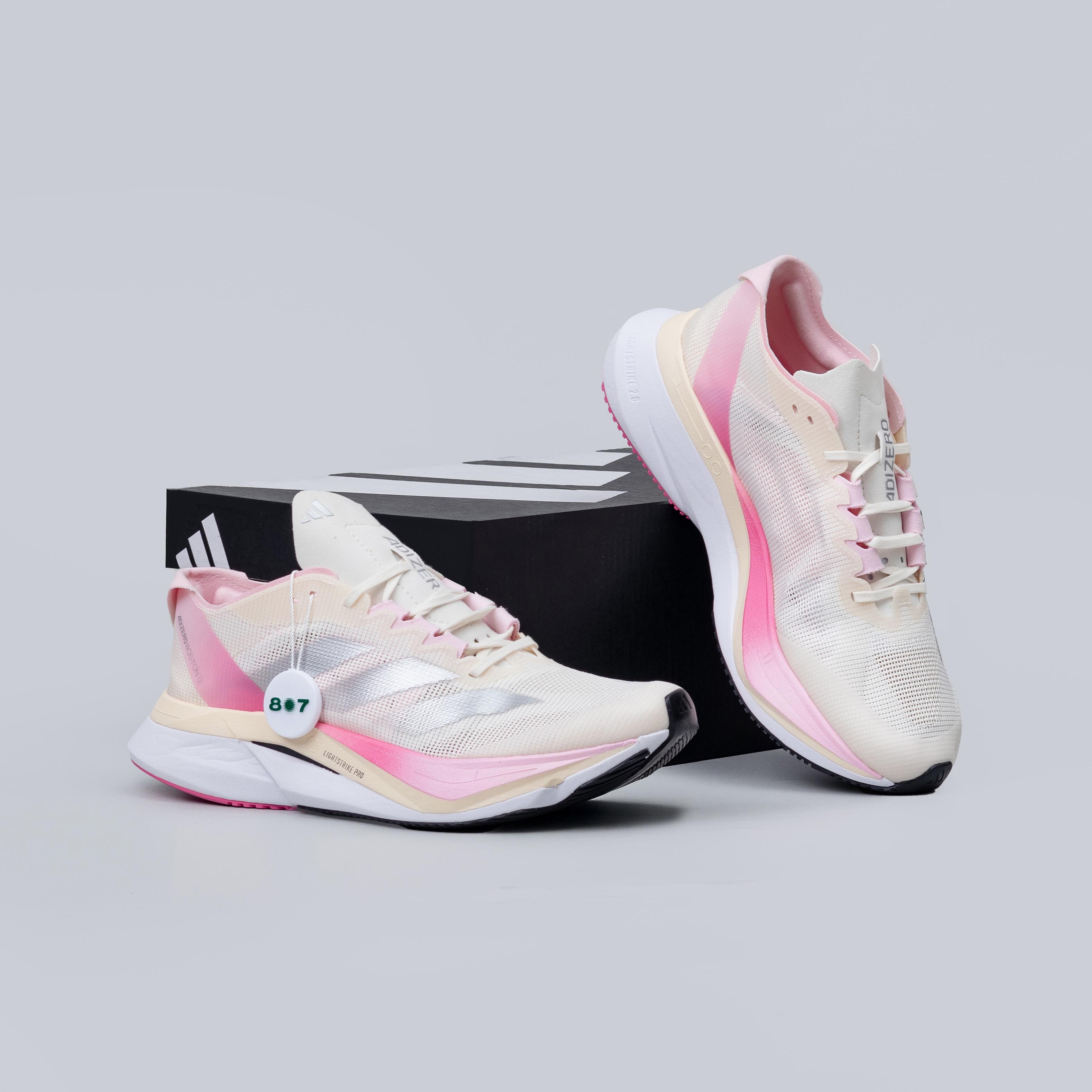 Adidas Adizero Boston 12 Chalk White Clear Pink