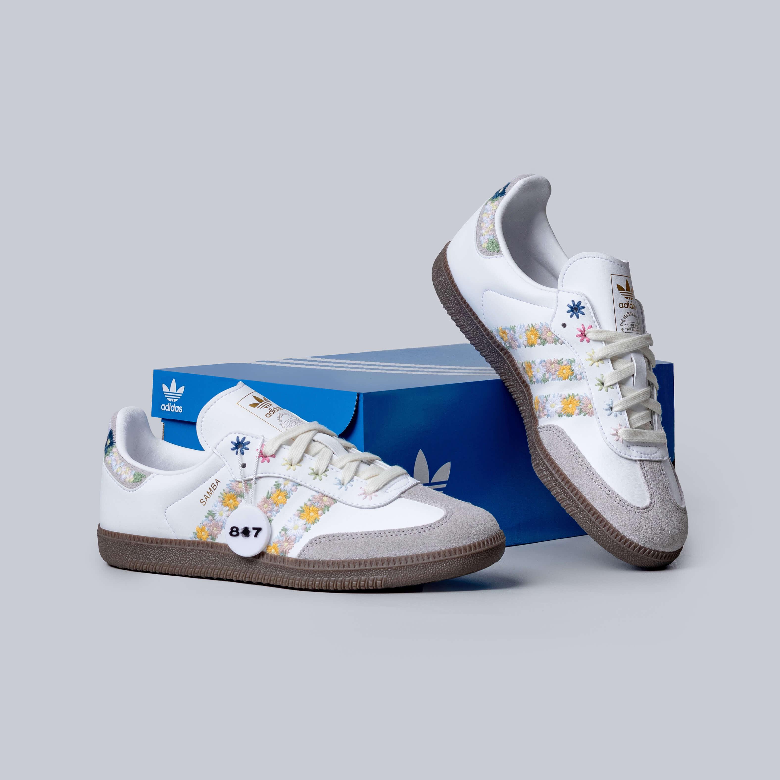 Adidas Samba OG Satin Floral Cloud White Clear Granite