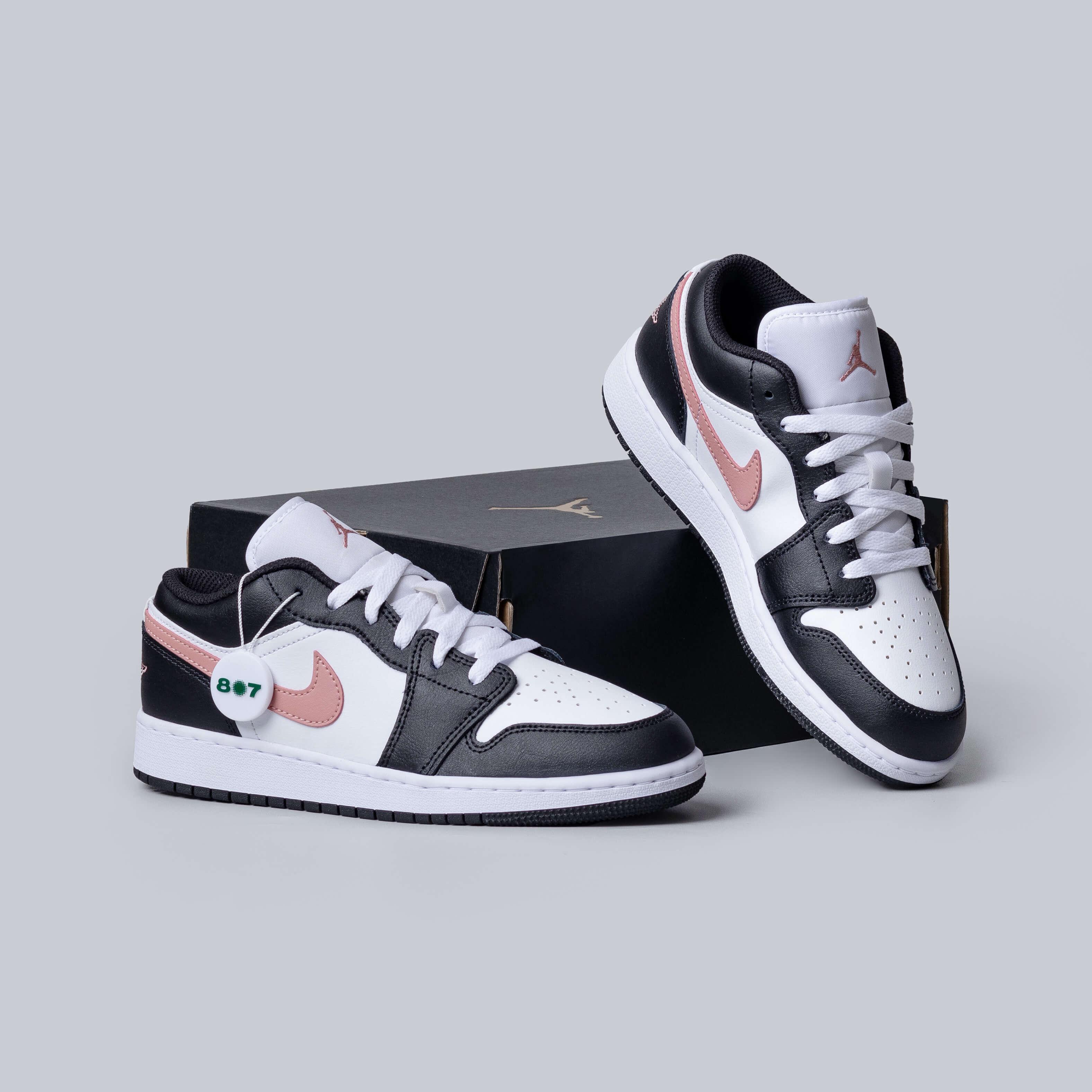 Air Jordan 1 Low White Black Rust Pink GS Women