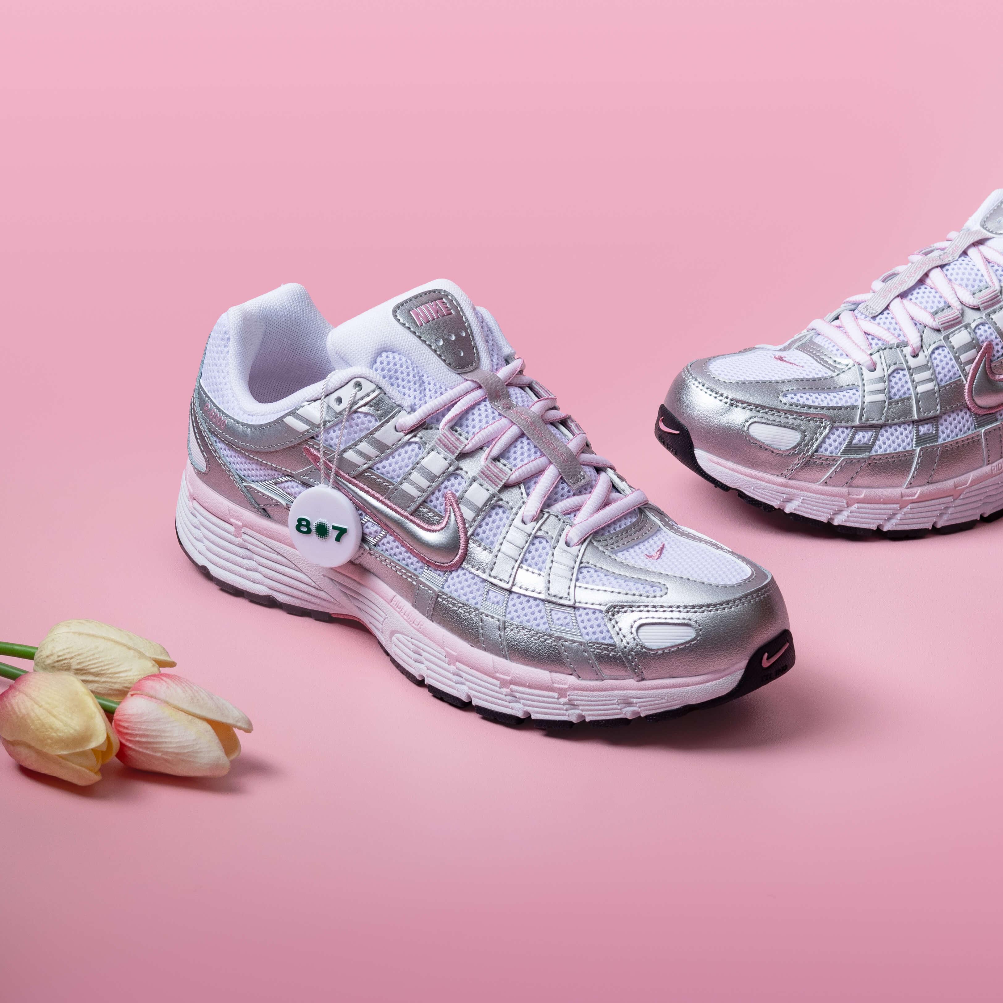 Nike P6000 White Elemental Pink Metallic Silver