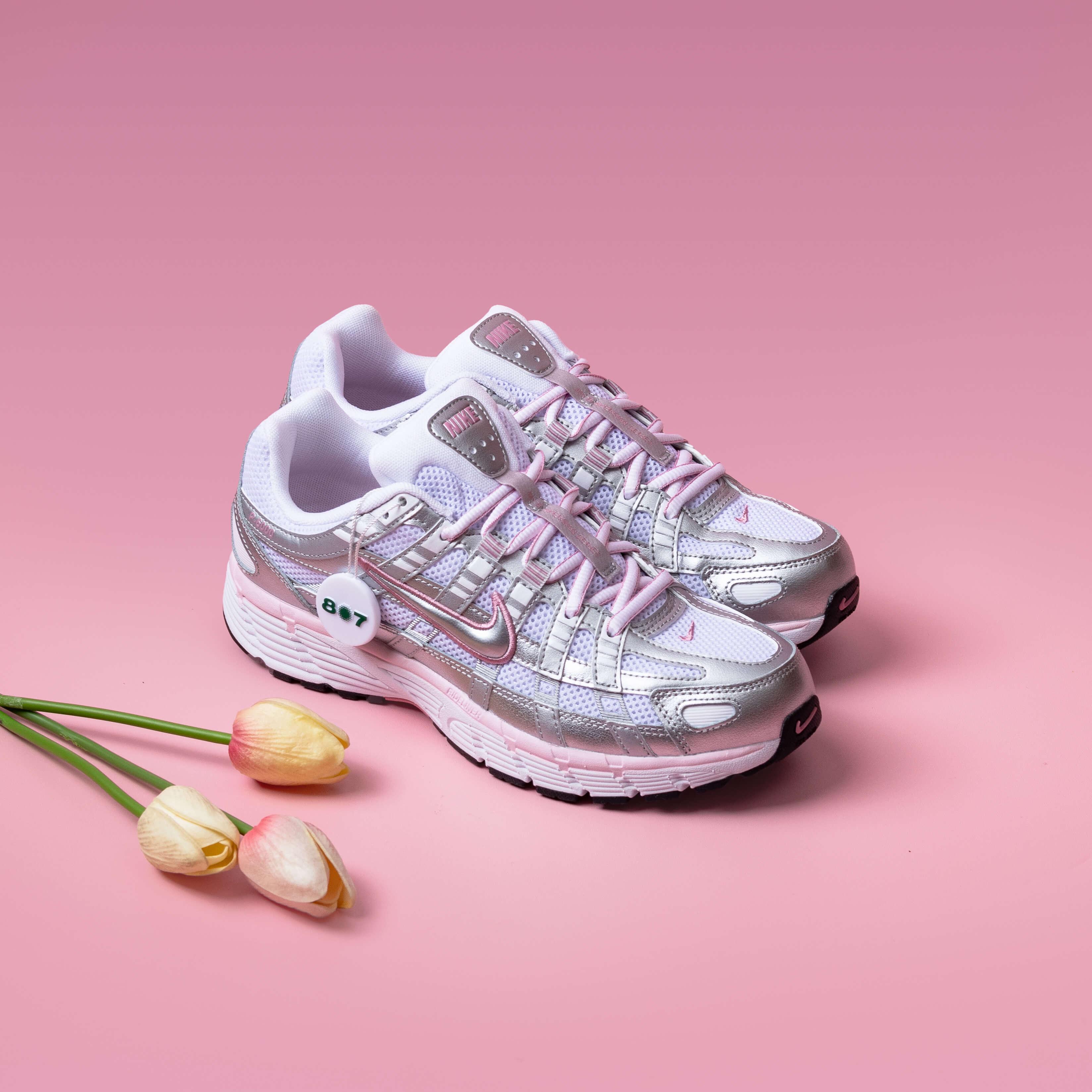 Nike P6000 White Elemental Pink Metallic Silver