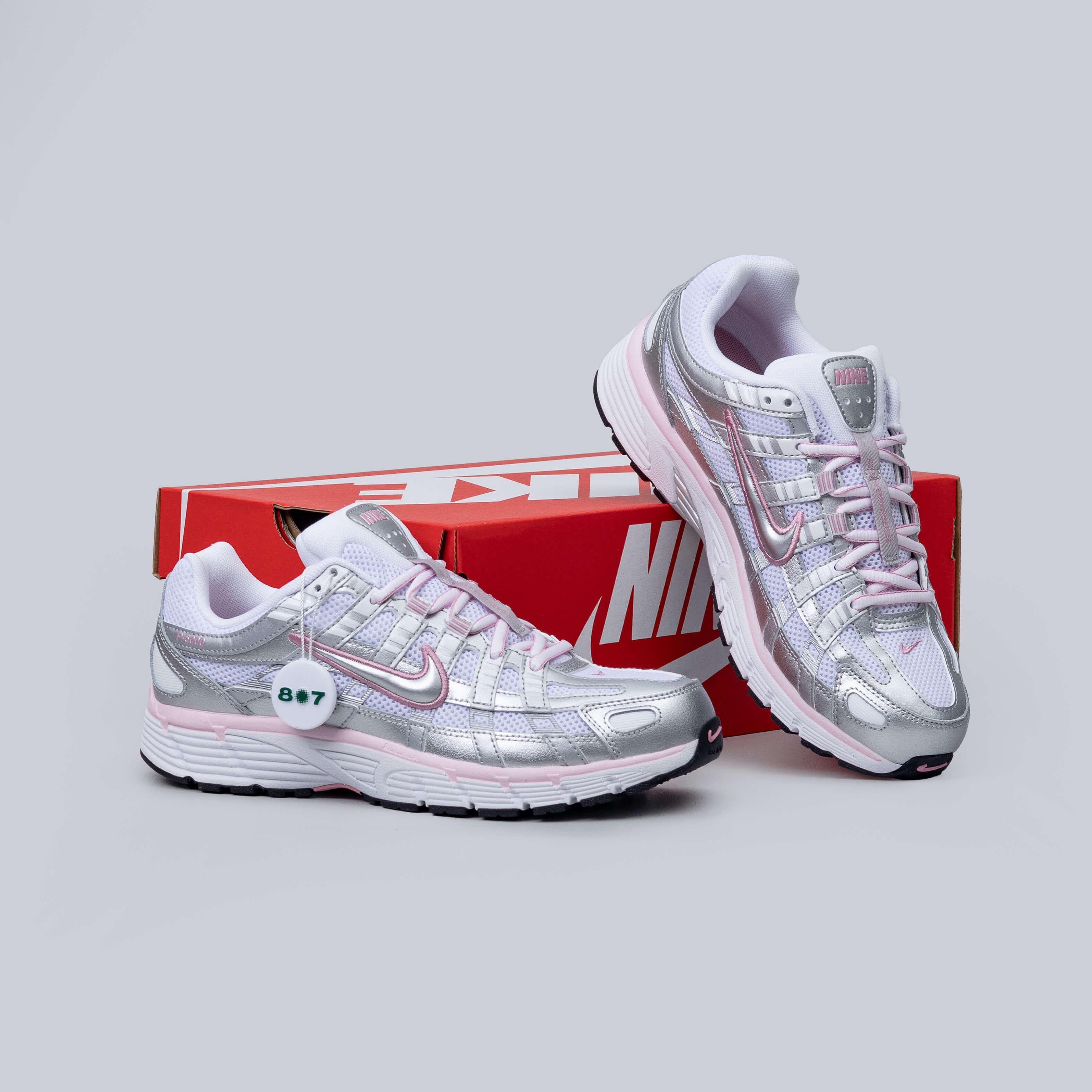 Nike P6000 White Elemental Pink Metallic Silver