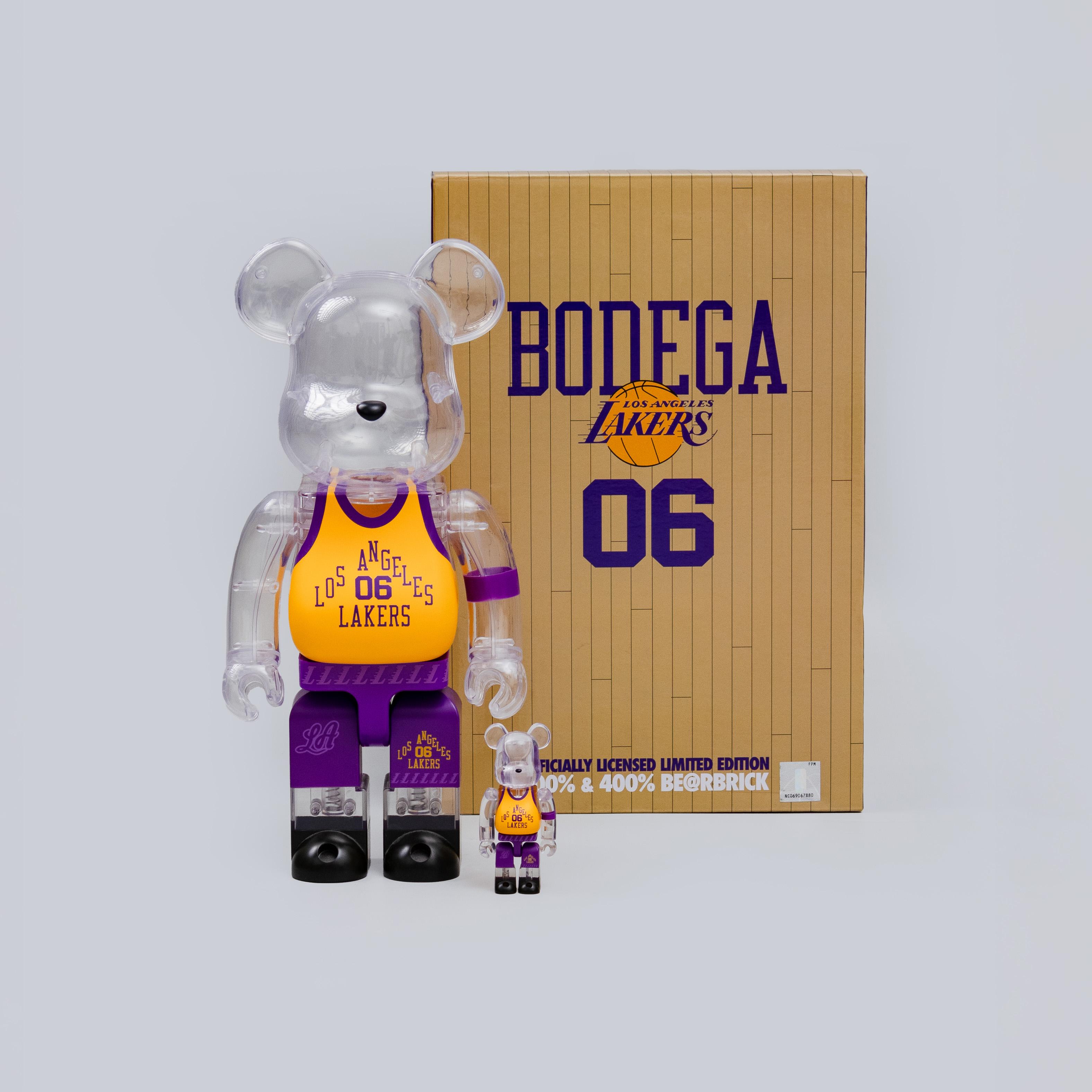 Bearbrick x Bodega x NBA Worldwide Respect Los Angeles Lakers 100% & 400% Set