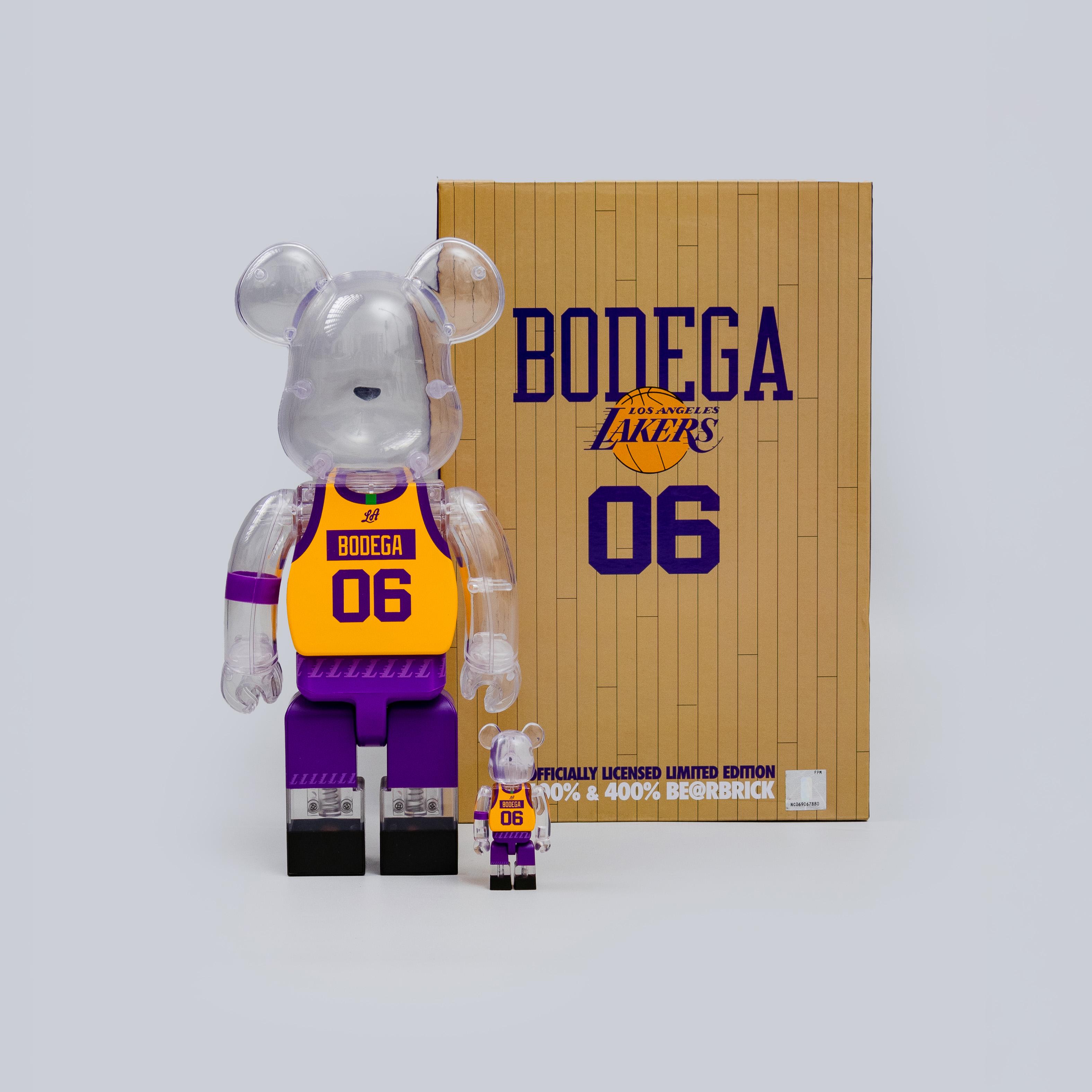 Bearbrick x Bodega x NBA Worldwide Respect Los Angeles Lakers 100% & 400% Set