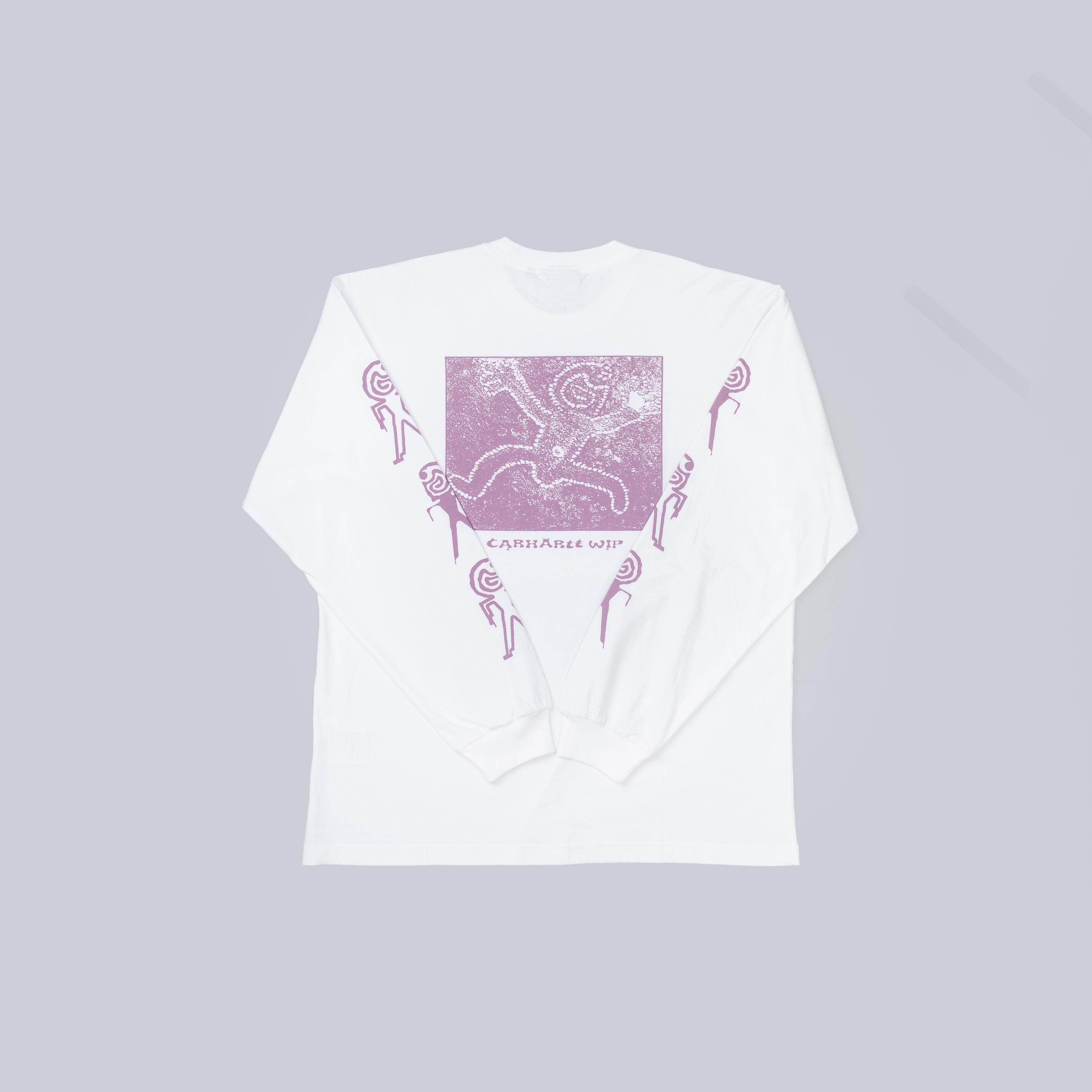 Carhartt Wip L/S Terrestrial T-Shirt White Pink 