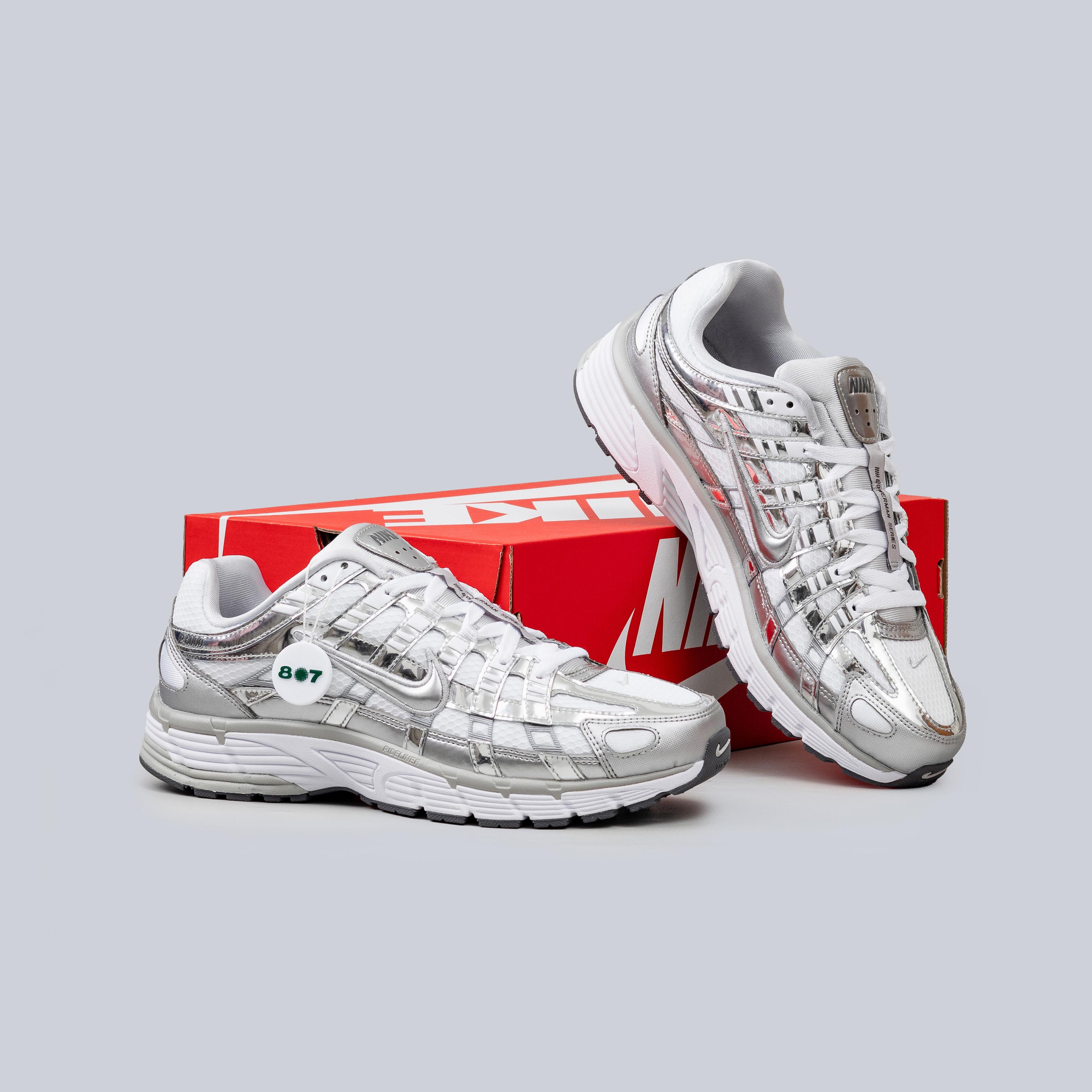 Nike P6000 White Metallic Silver