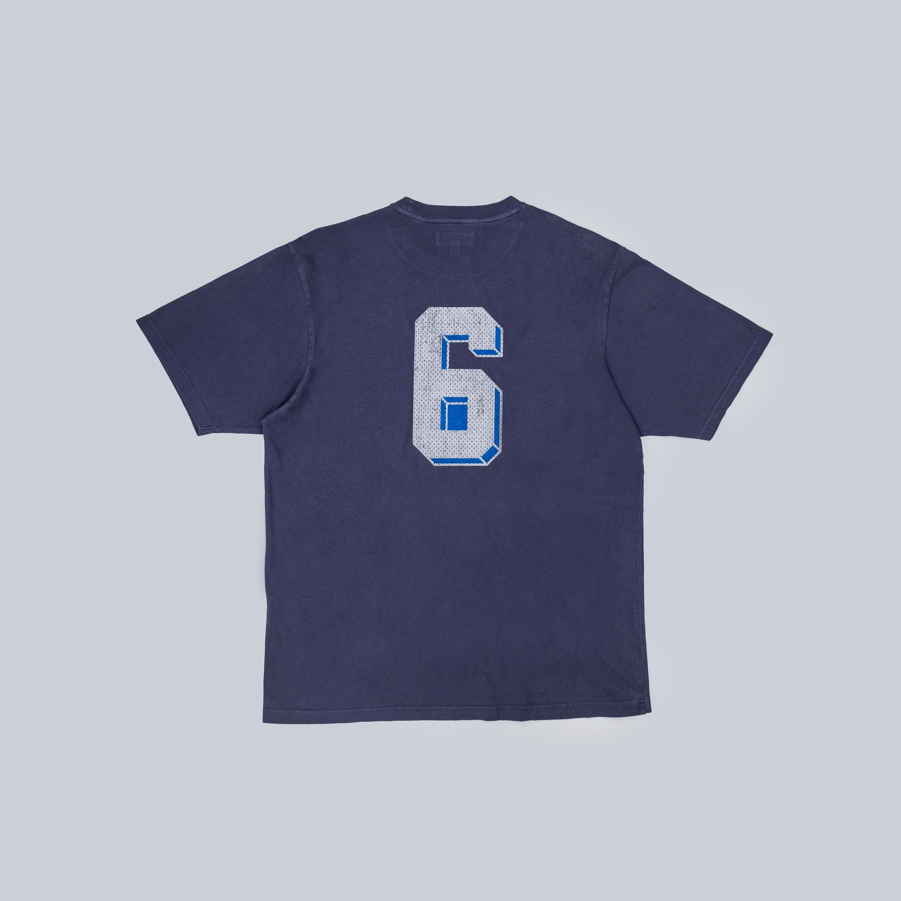 Sup Flocked Washed Tee Navy 