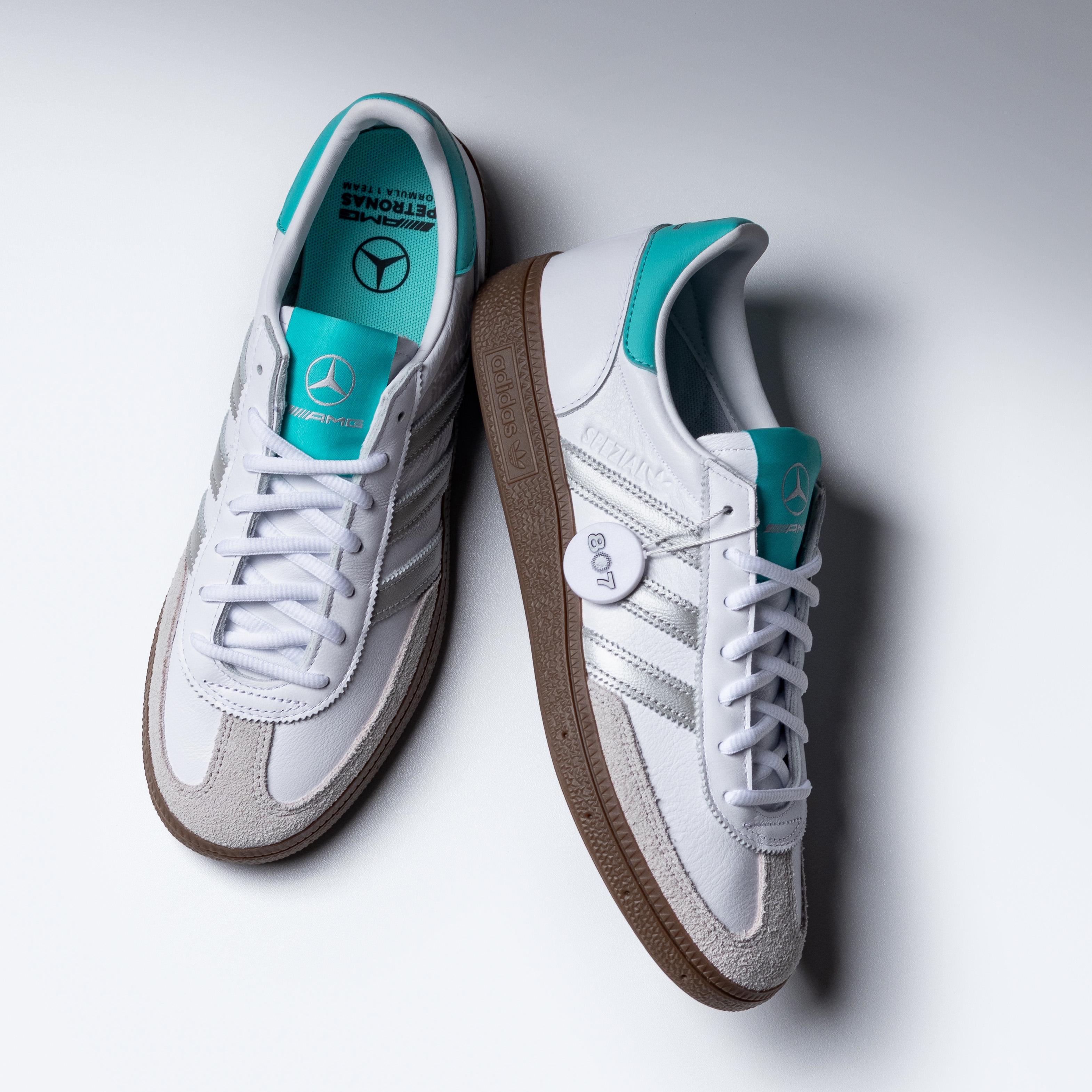 Adidas Handball Spezial Mercedes AMG Petronas F1 Team White Silver