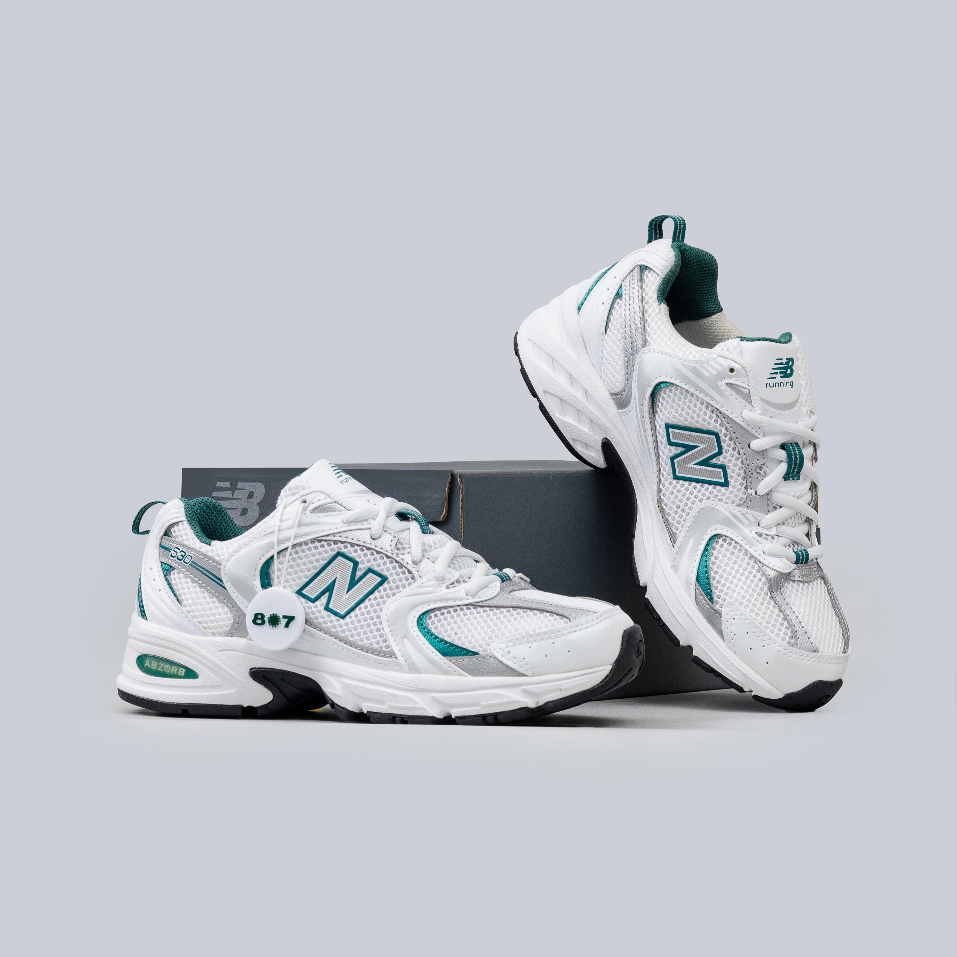 New Balance 530 White Silver Green