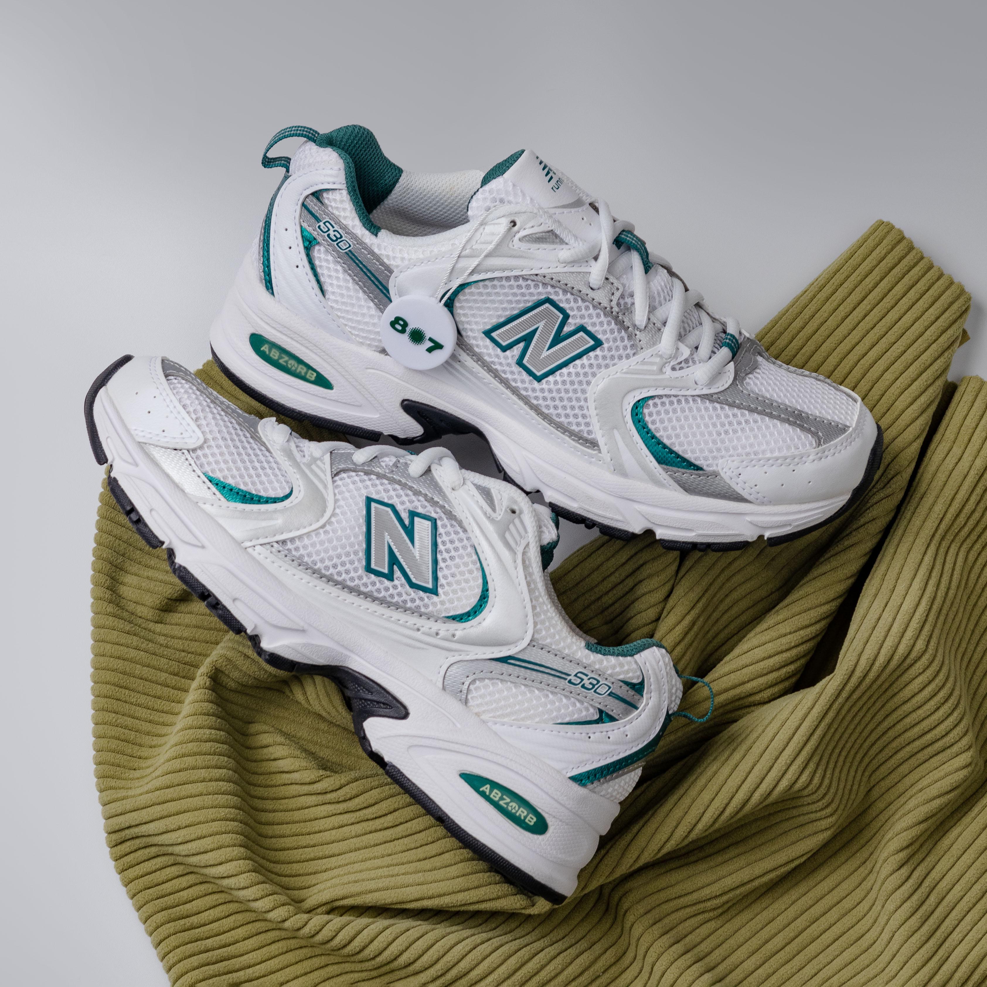 New Balance 530 White Silver Green