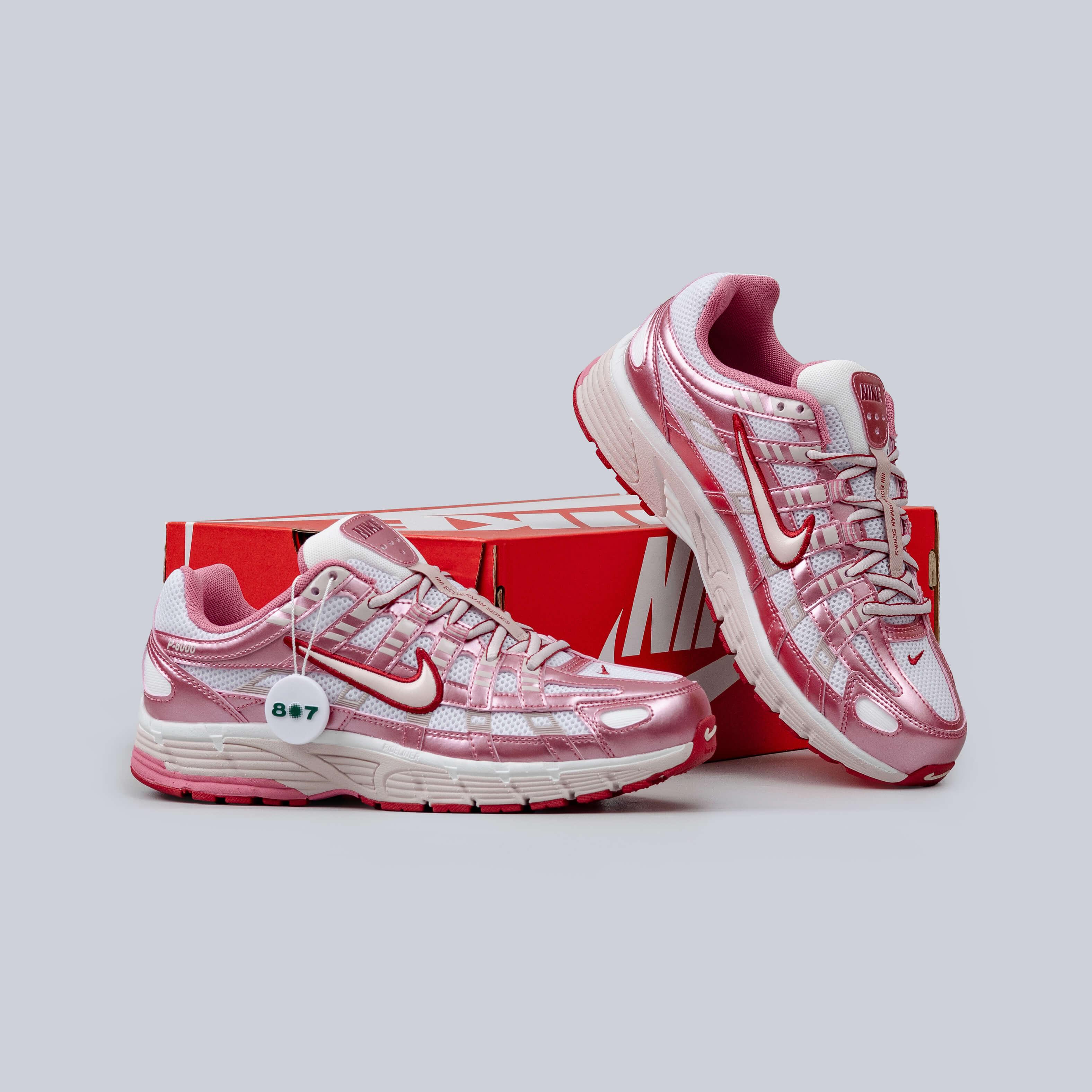 Nike P6000 White Silt Red Peony