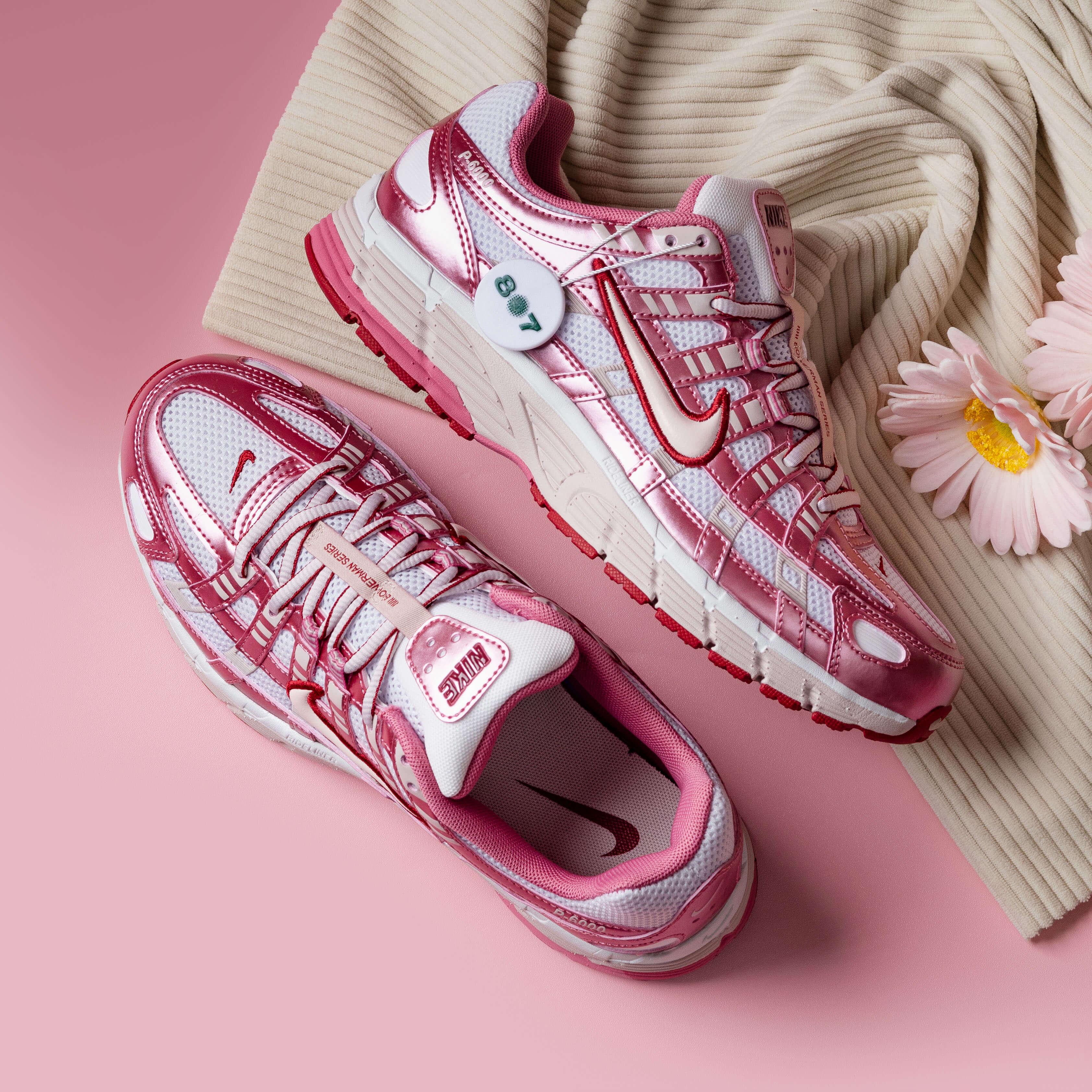 Nike P6000 White Silt Red Peony