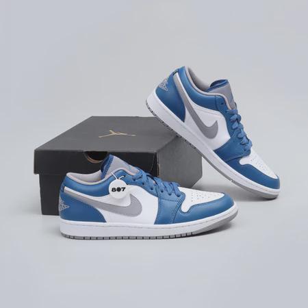 Air Jordan 1 Low True Blue Cement GS Women