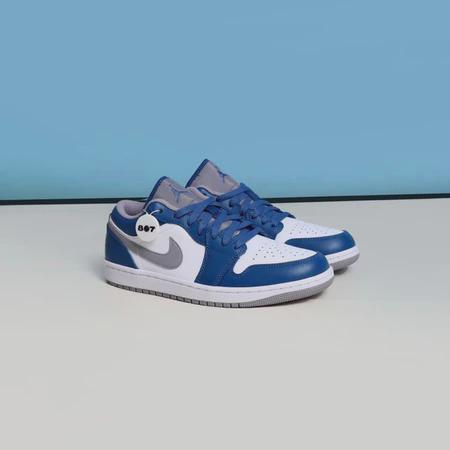 Air Jordan 1 Low True Blue Cement GS Women