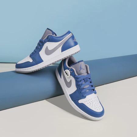 Air Jordan 1 Low True Blue Cement GS Women