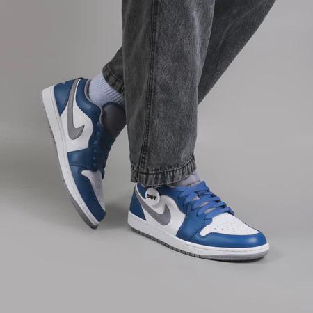 Air Jordan 1 Low True Blue Cement GS Women