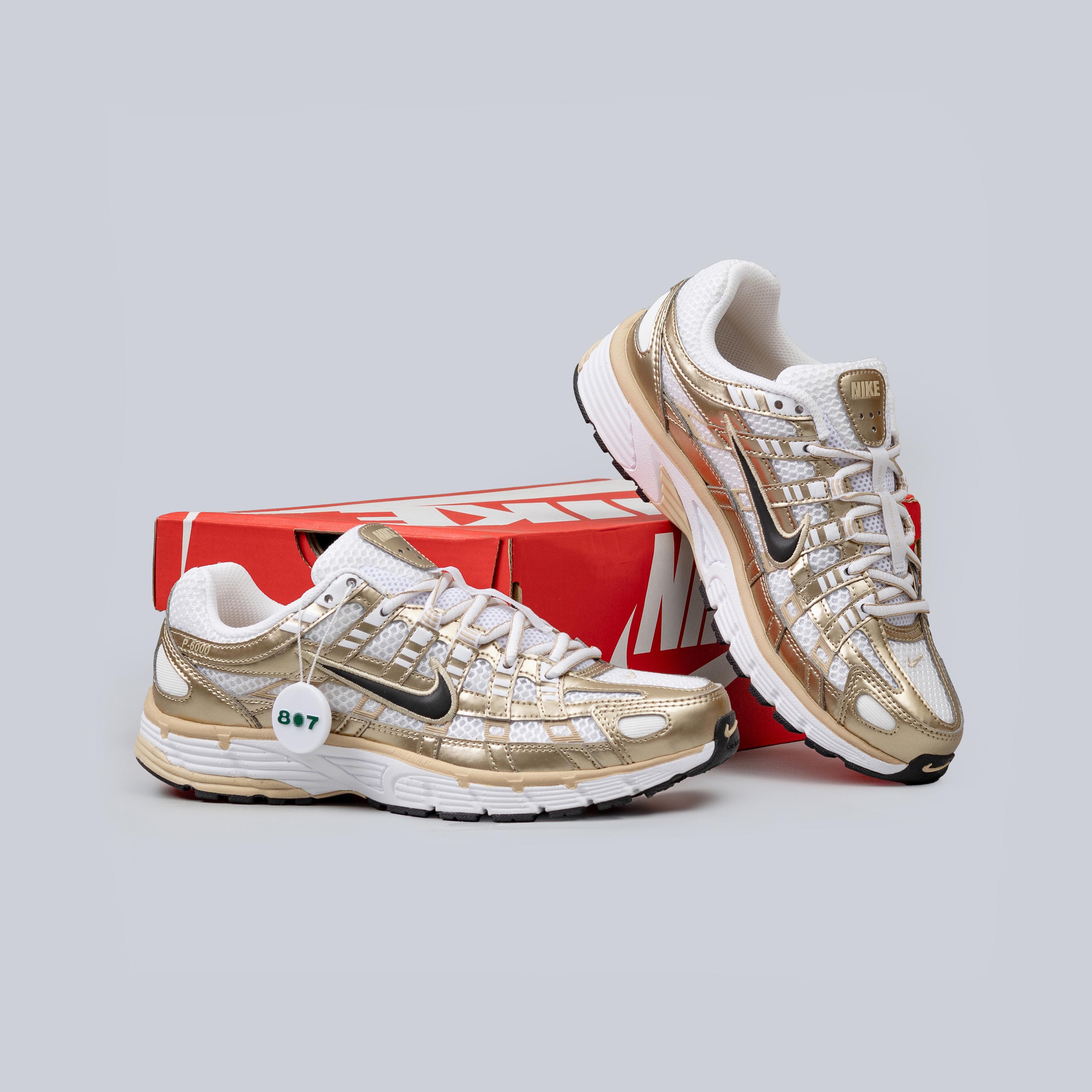 Nike P6000 Gold White Metallic