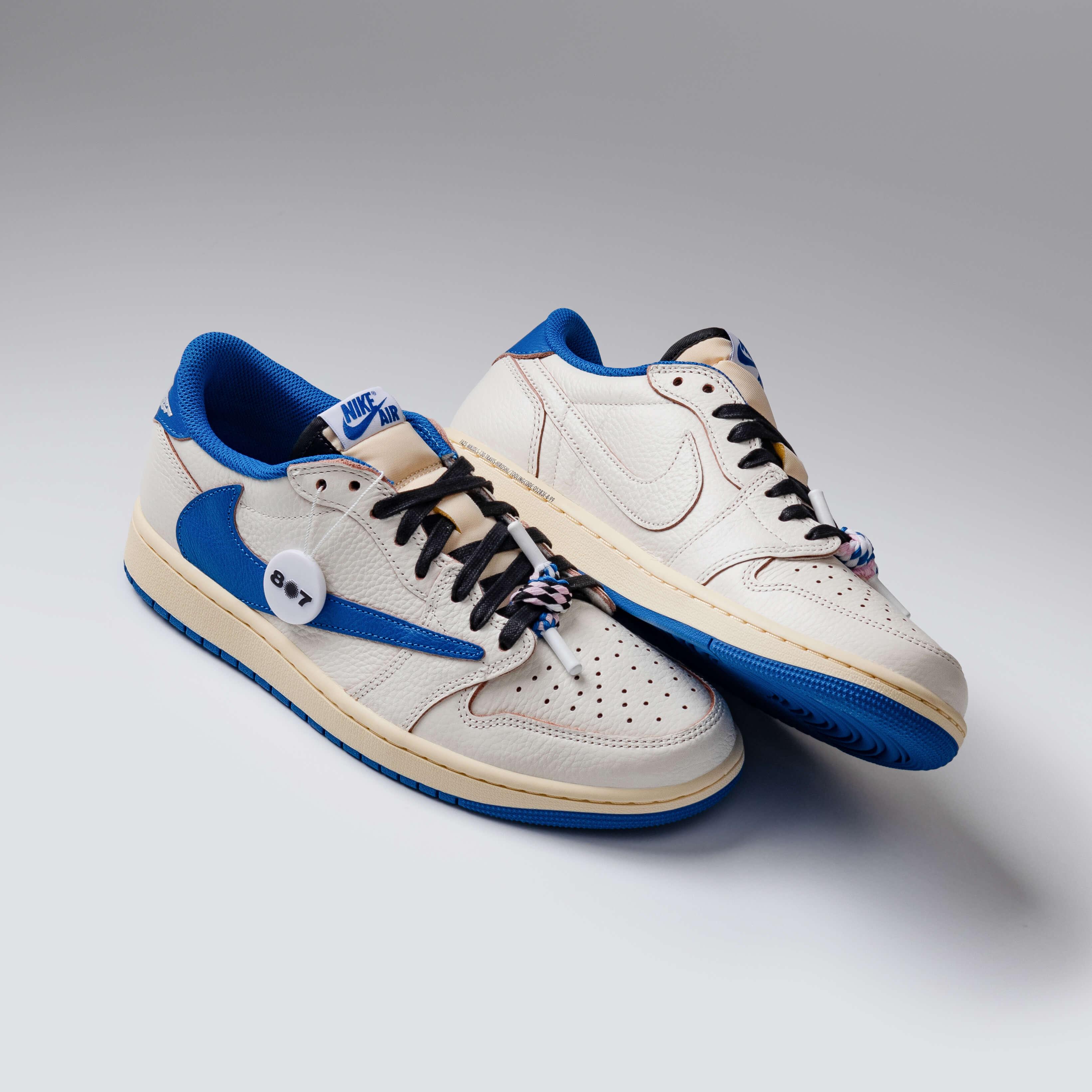 Air Jordan 1 Low OG Fragment Travis Scott Sail Military Blue