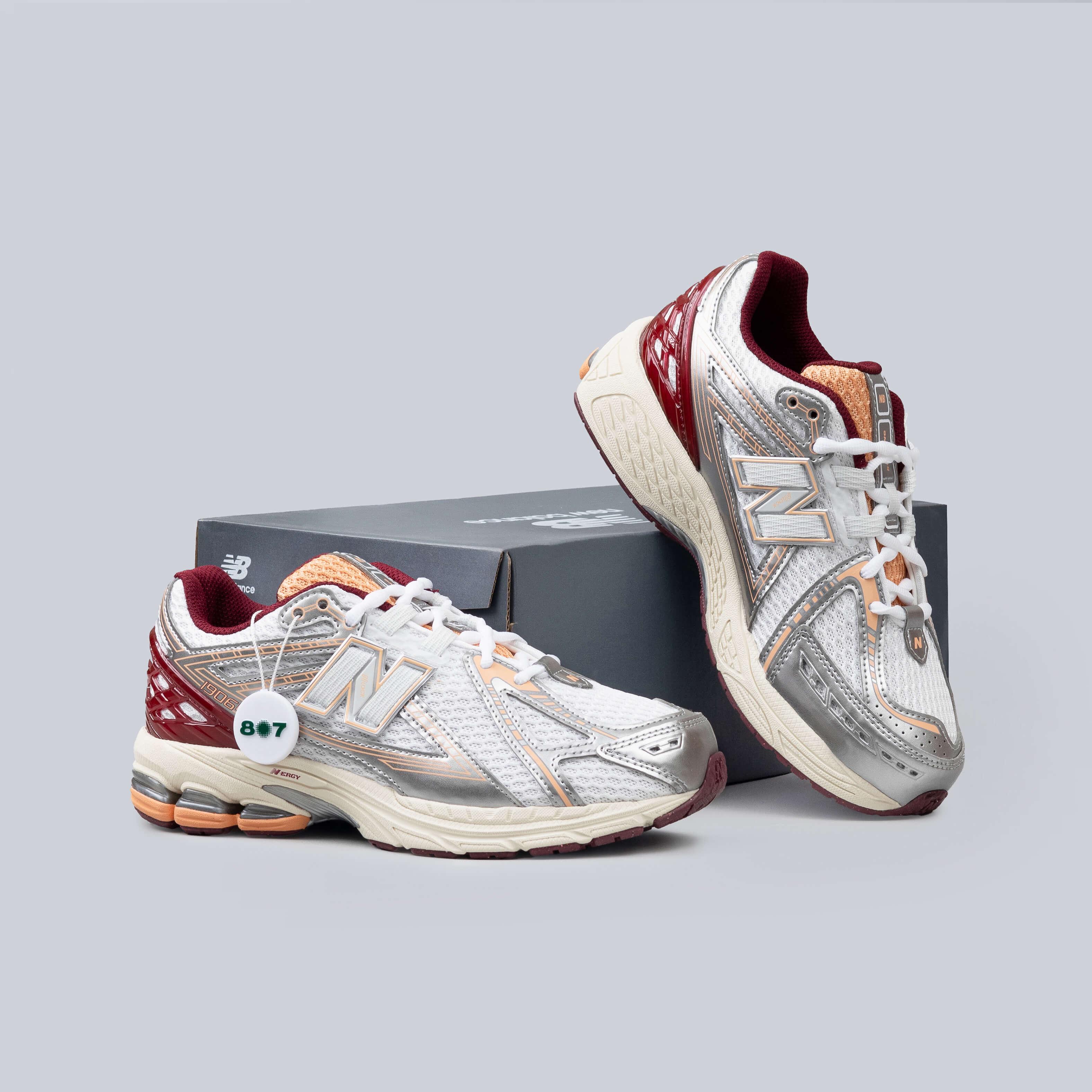 New Balance 1906R Silver Metallic Monarch Burgundy GS Women