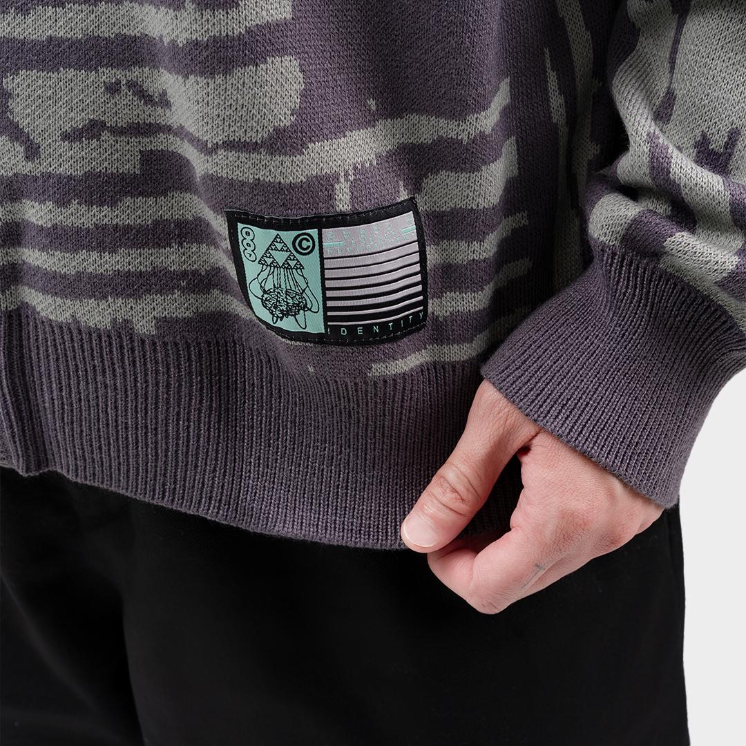 807 Identity Black Ripped Flag Knit Cardigan