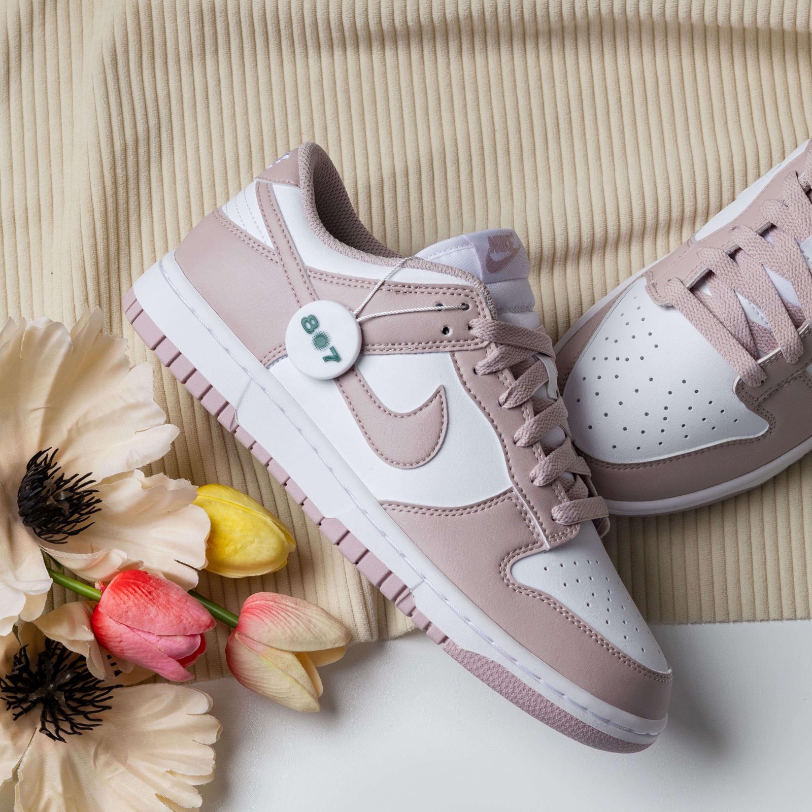 Dunk Low White Particle Rose