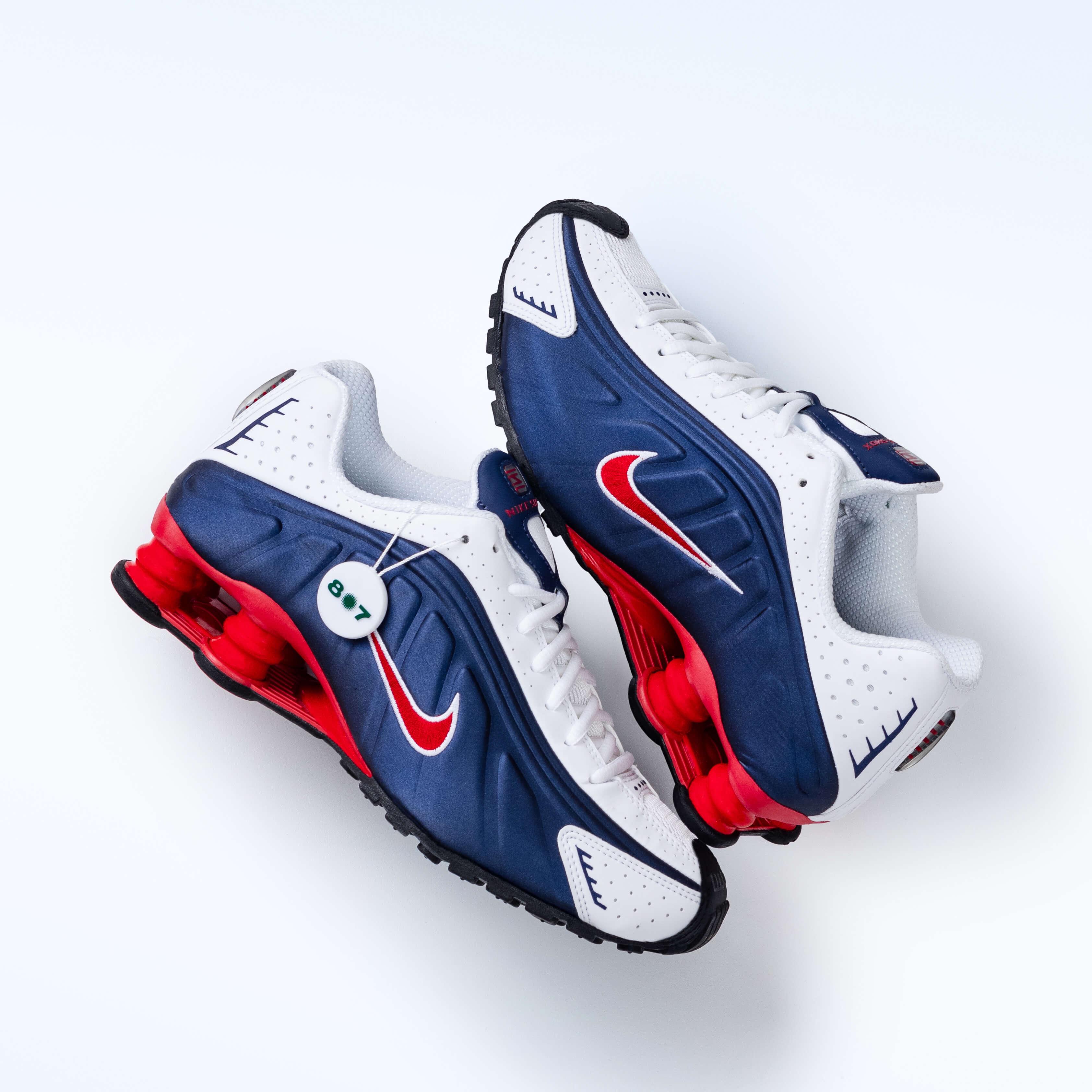 Nike Shox R4 USA Midnight Navy White Gym Red