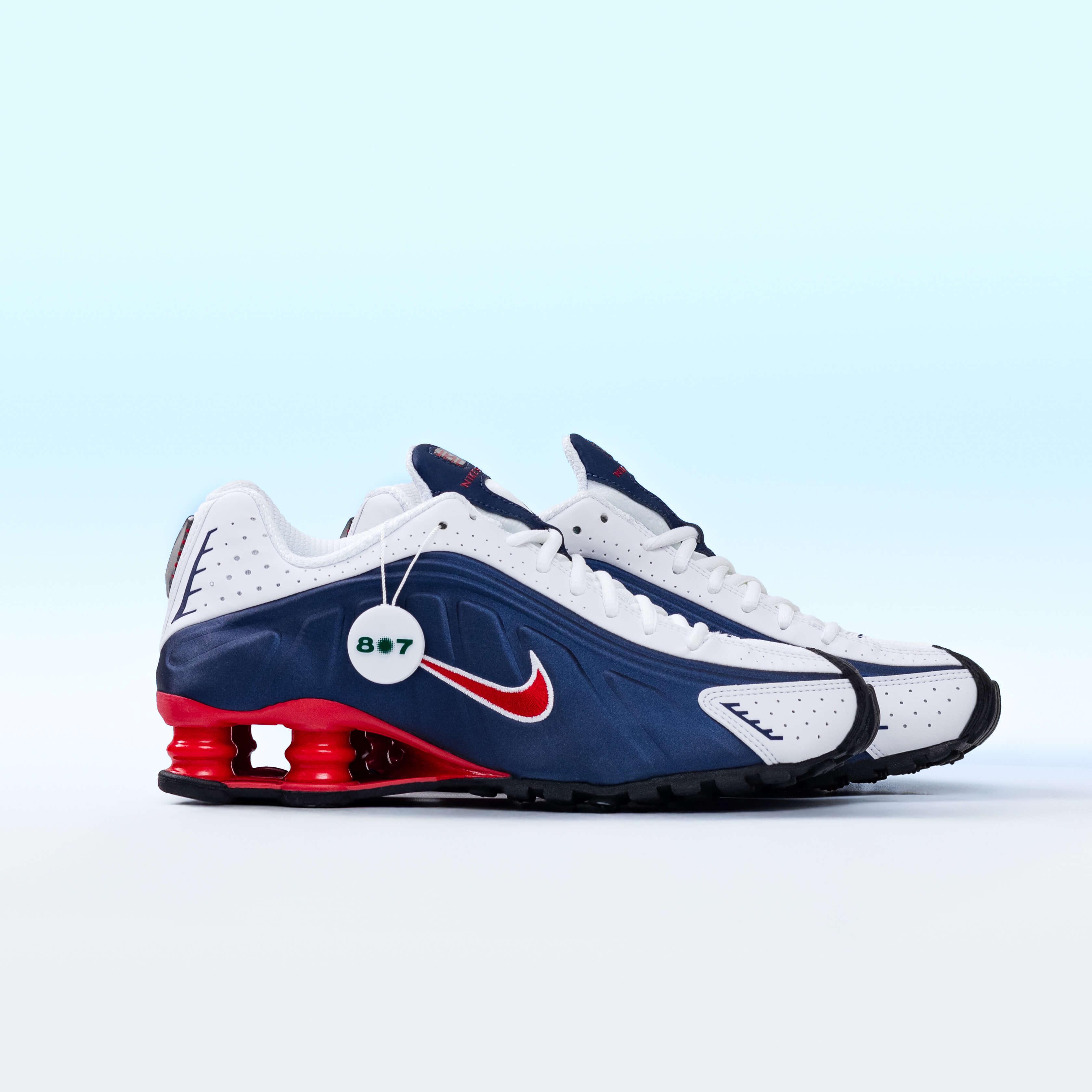 Nike Shox R4 USA Midnight Navy White Gym Red