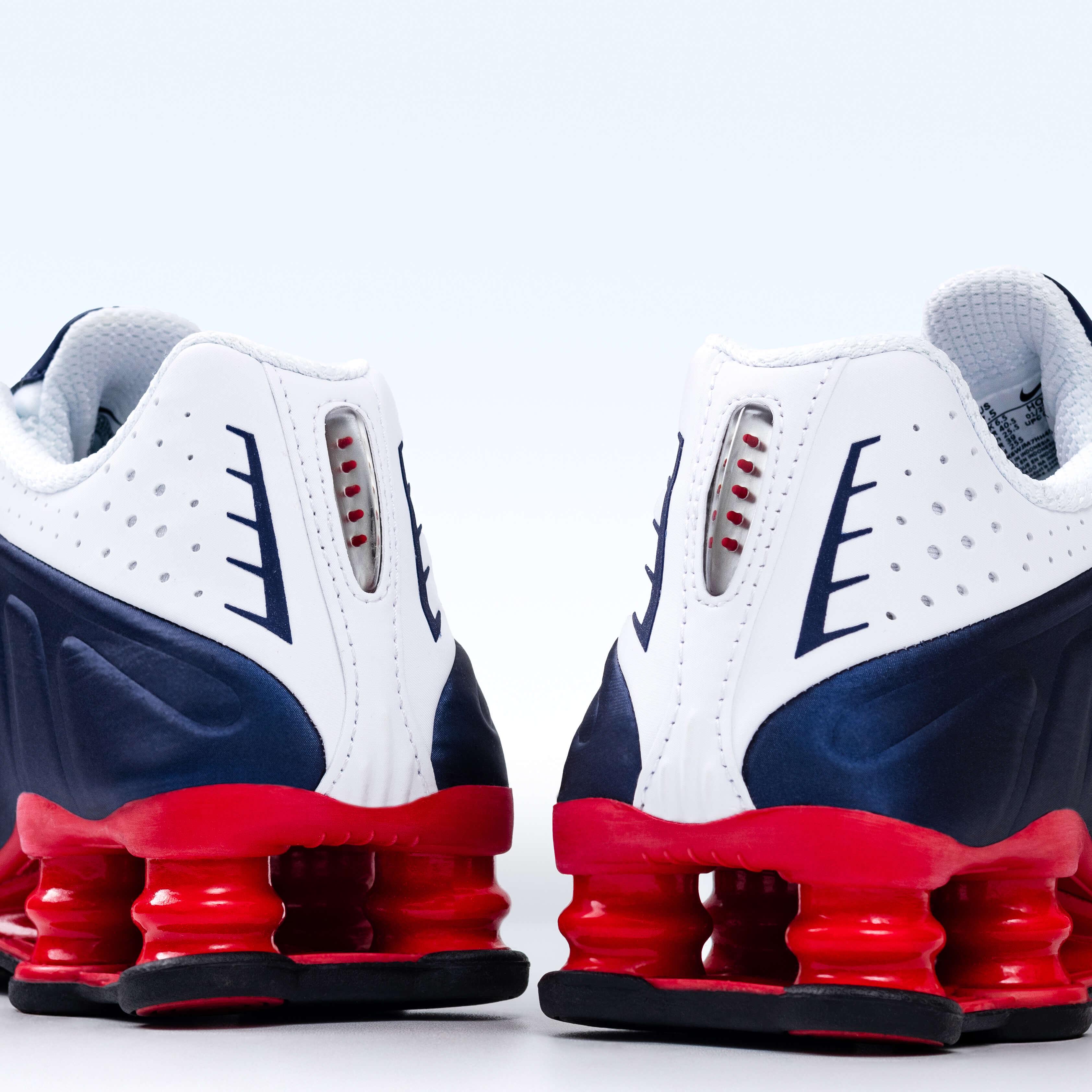 Nike Shox R4 USA Midnight Navy White Gym Red