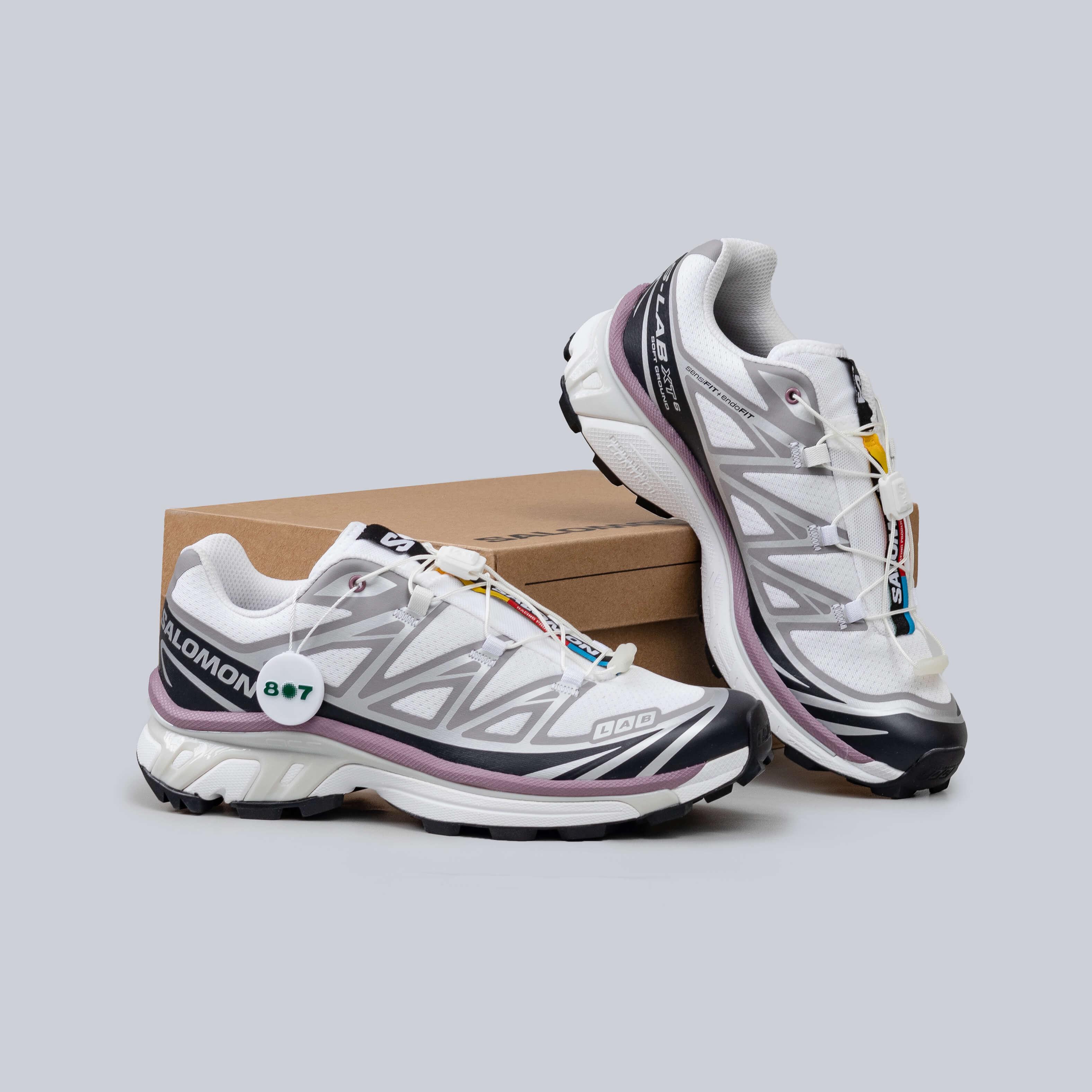 Salomon XT6 White Black Dusky Orchid